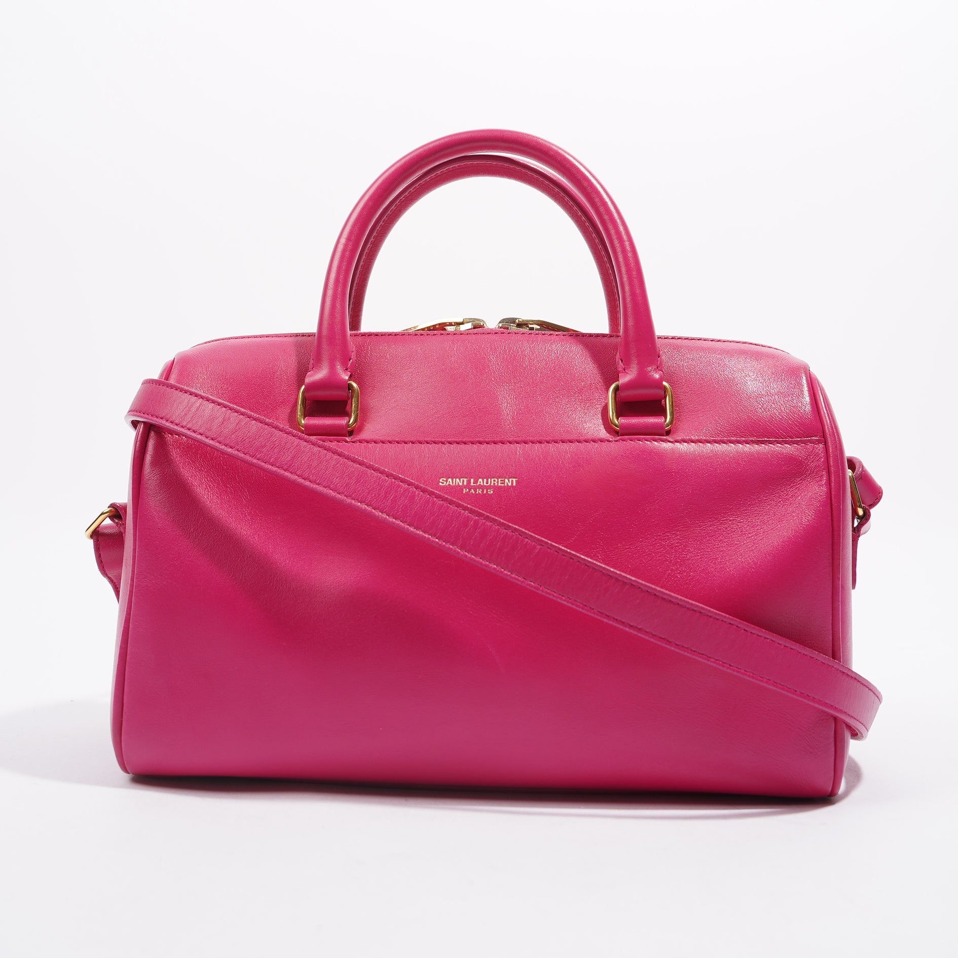 Saint Laurent Womens Duffle Bag Pink Leather Baby