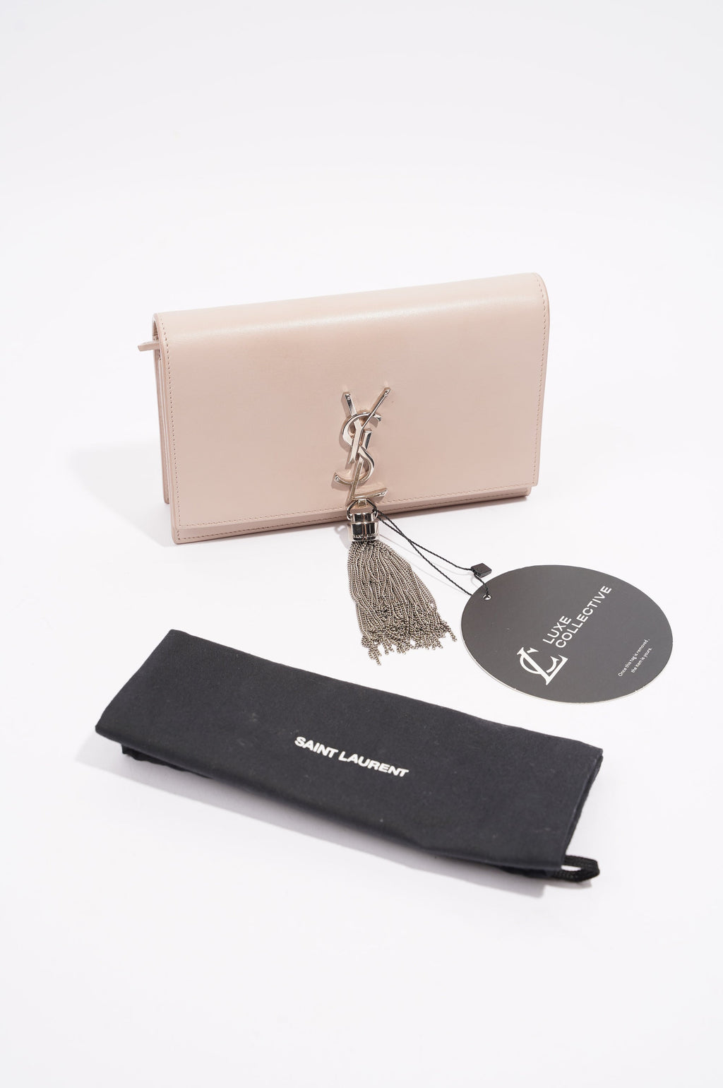 Saint Laurent Womens Kate Tassel Bag Pink Leather Small