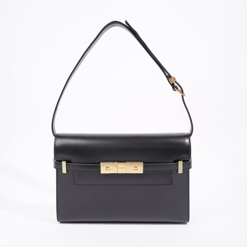 Saint Laurent Manhattan Shoulder Bag Black Leather Small