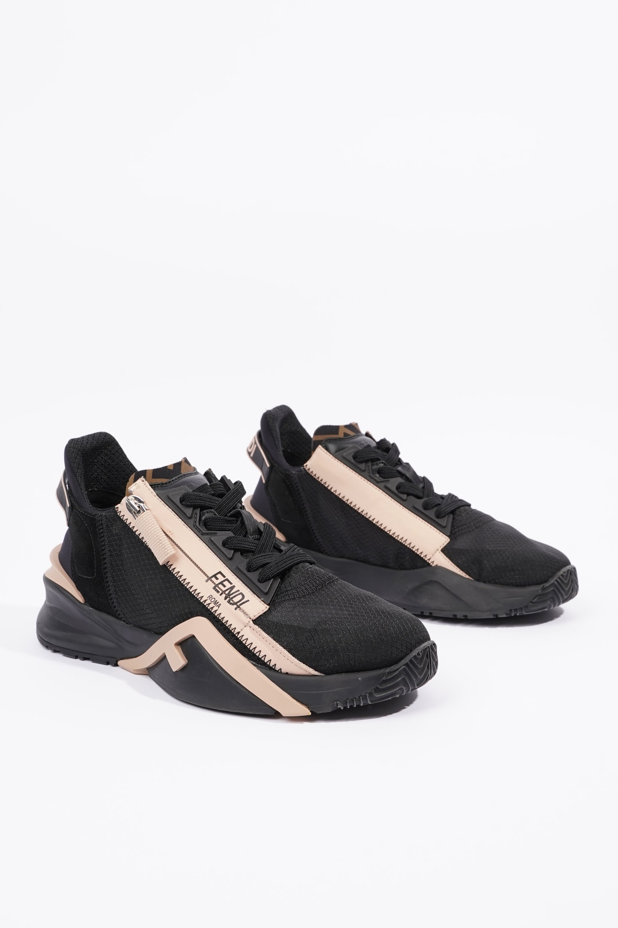 Fendi Womens Flow Sneaker Black / Nude EU 37 / UK 4
