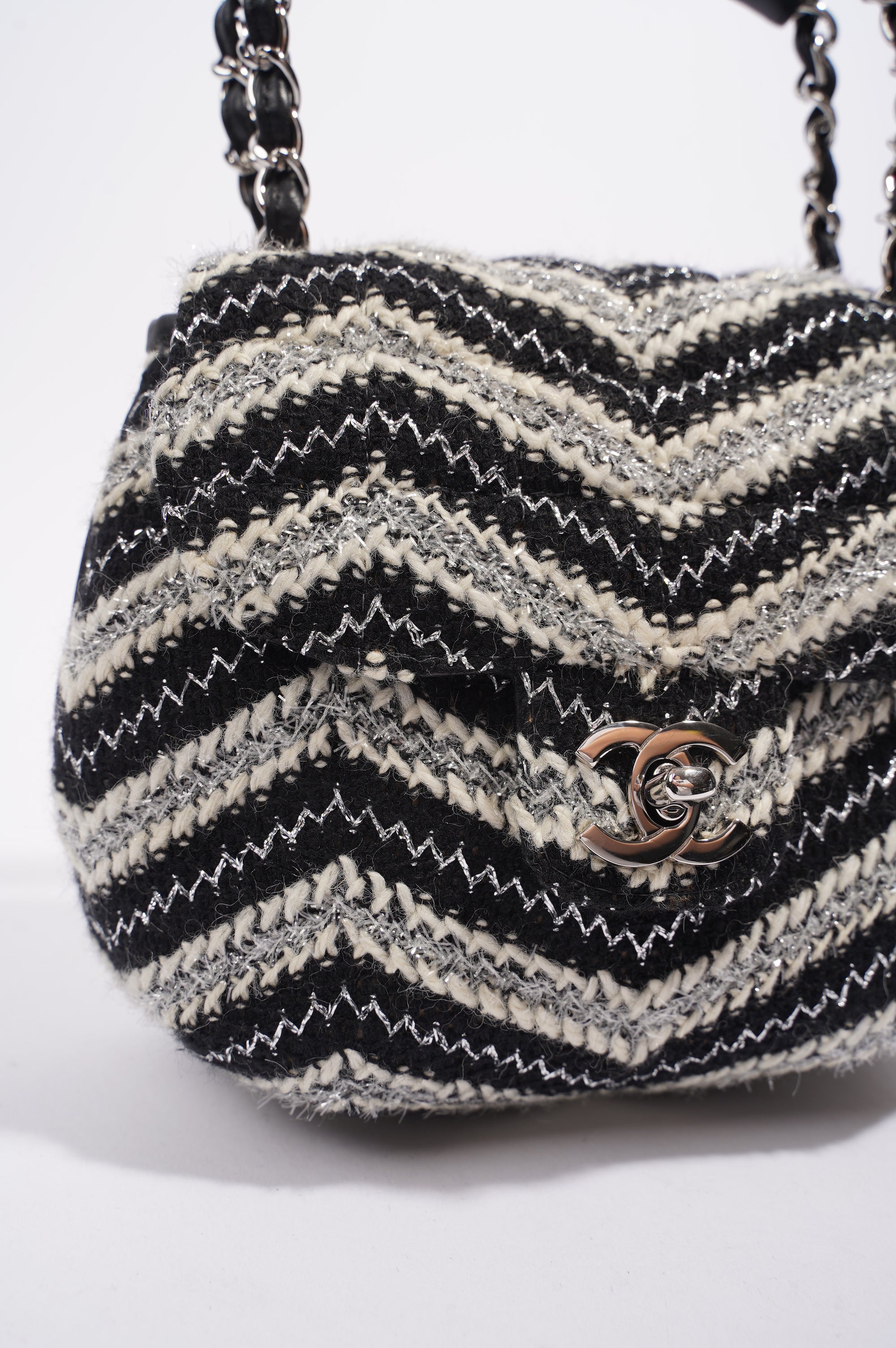 Chanel Womens Chevron Tweed Multi