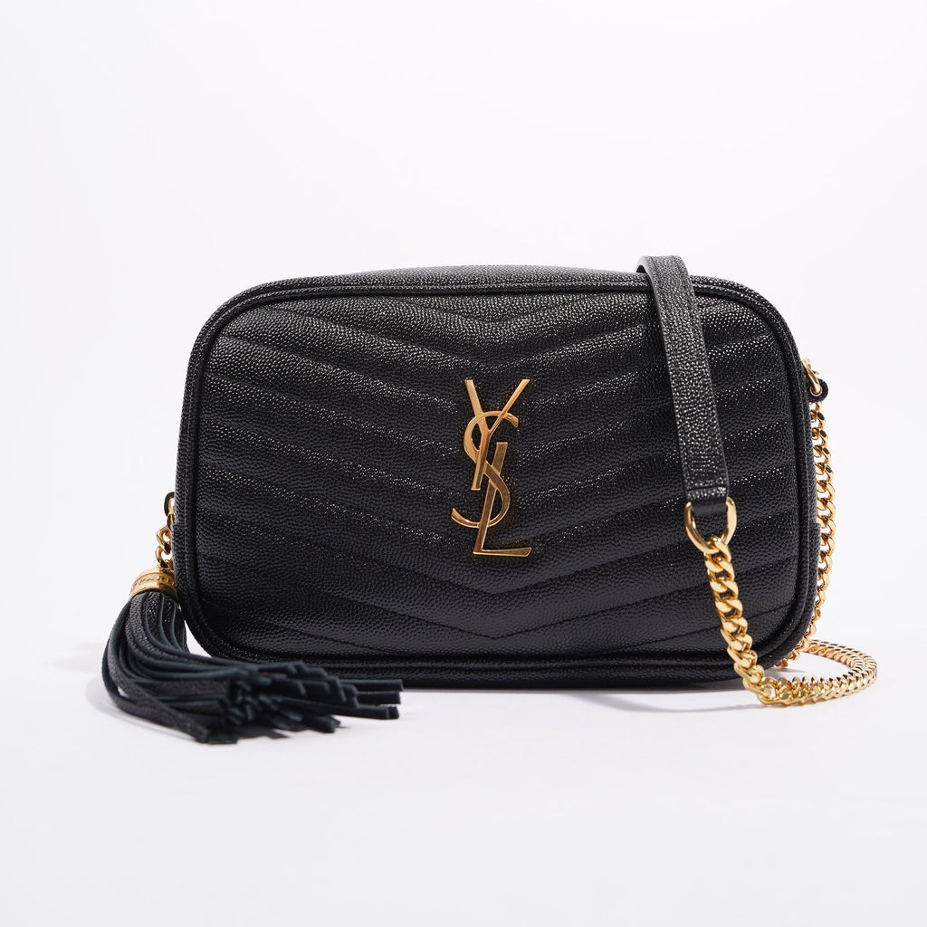 Saint Laurent Womens Lou Mini Bag Black / Gold