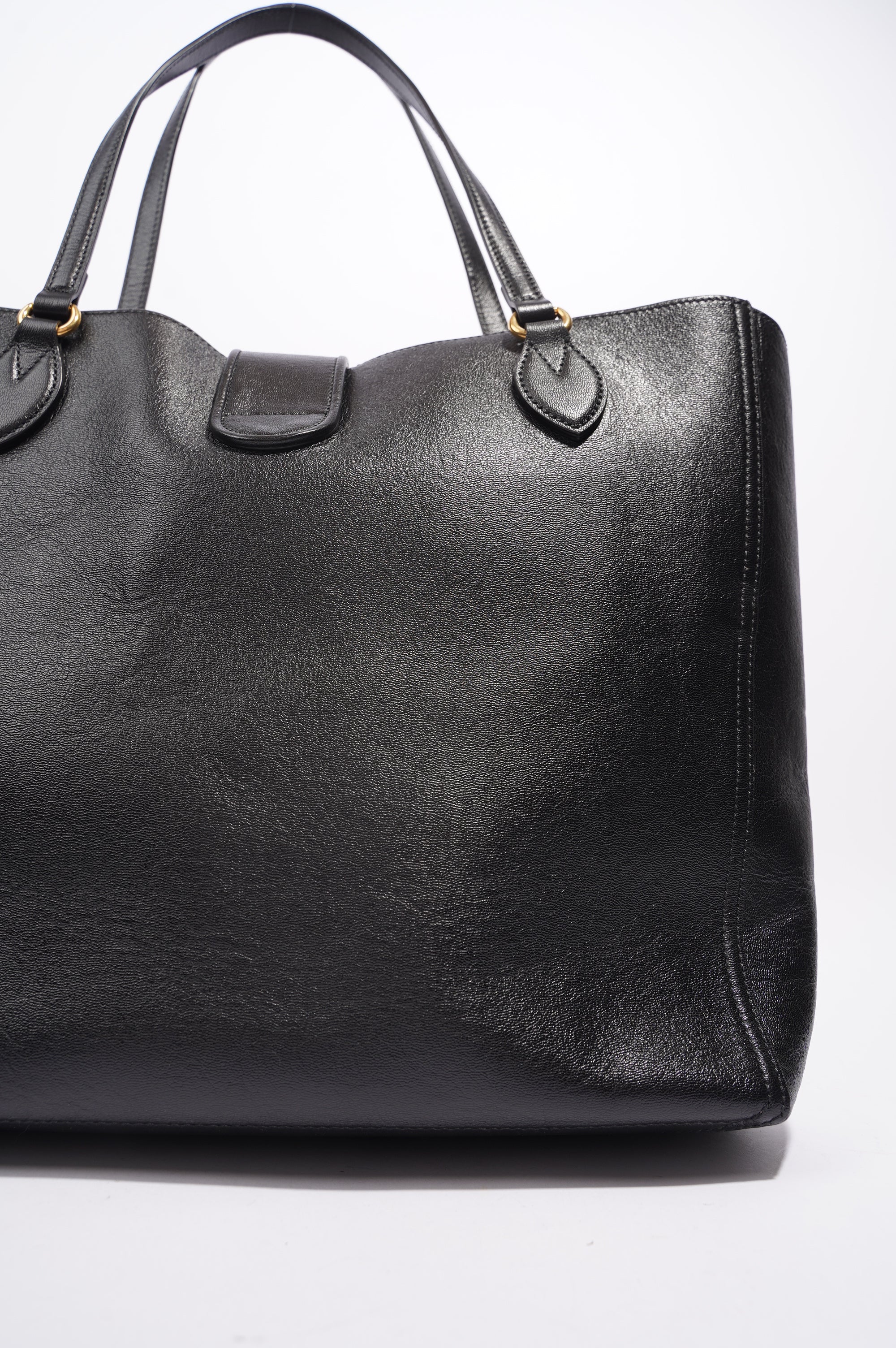 Gucci Dahlia Double G Tote Black Leather Medium