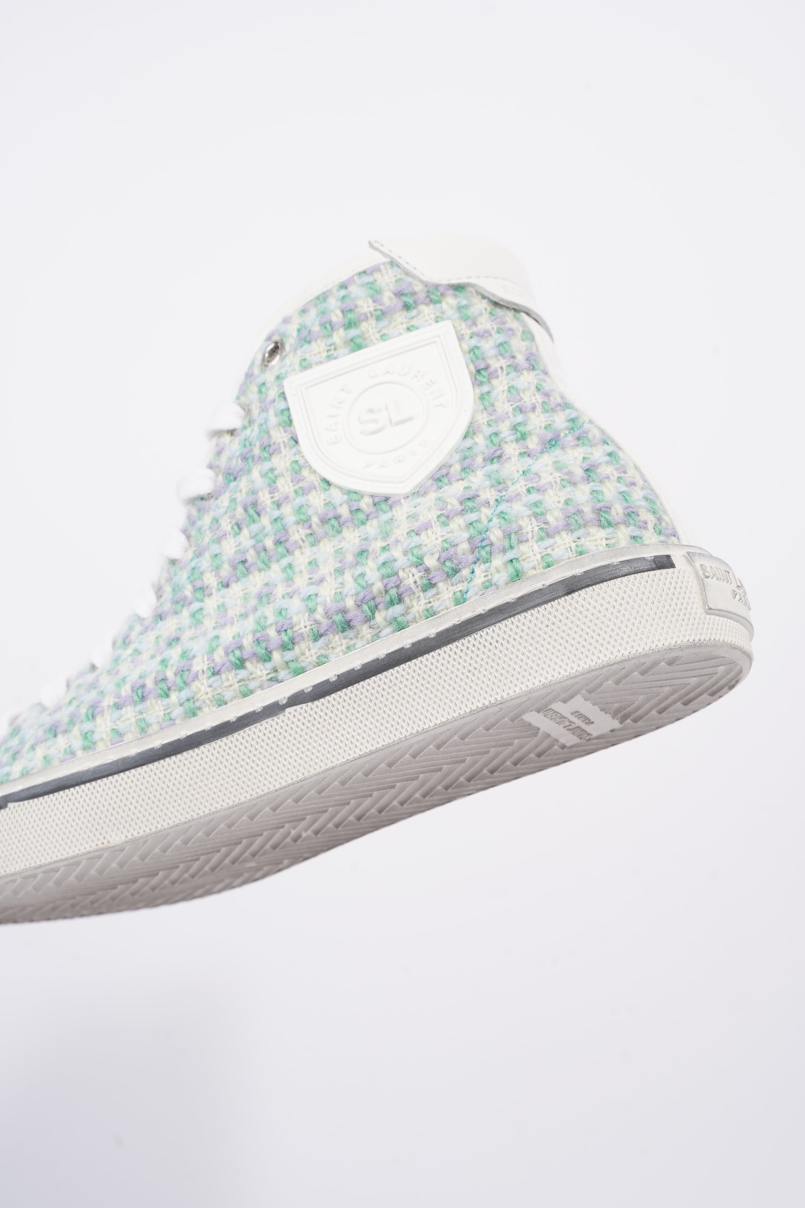 Saint Laurent Womens Malibu Sneaker Green Tweed EU 38 / UK 5