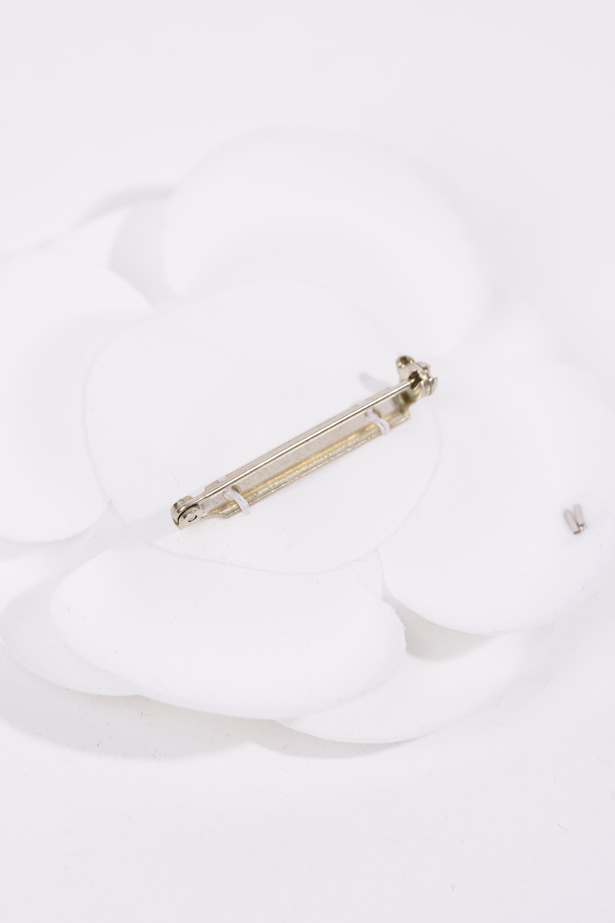 Chanel Womens Camelia Brooch White