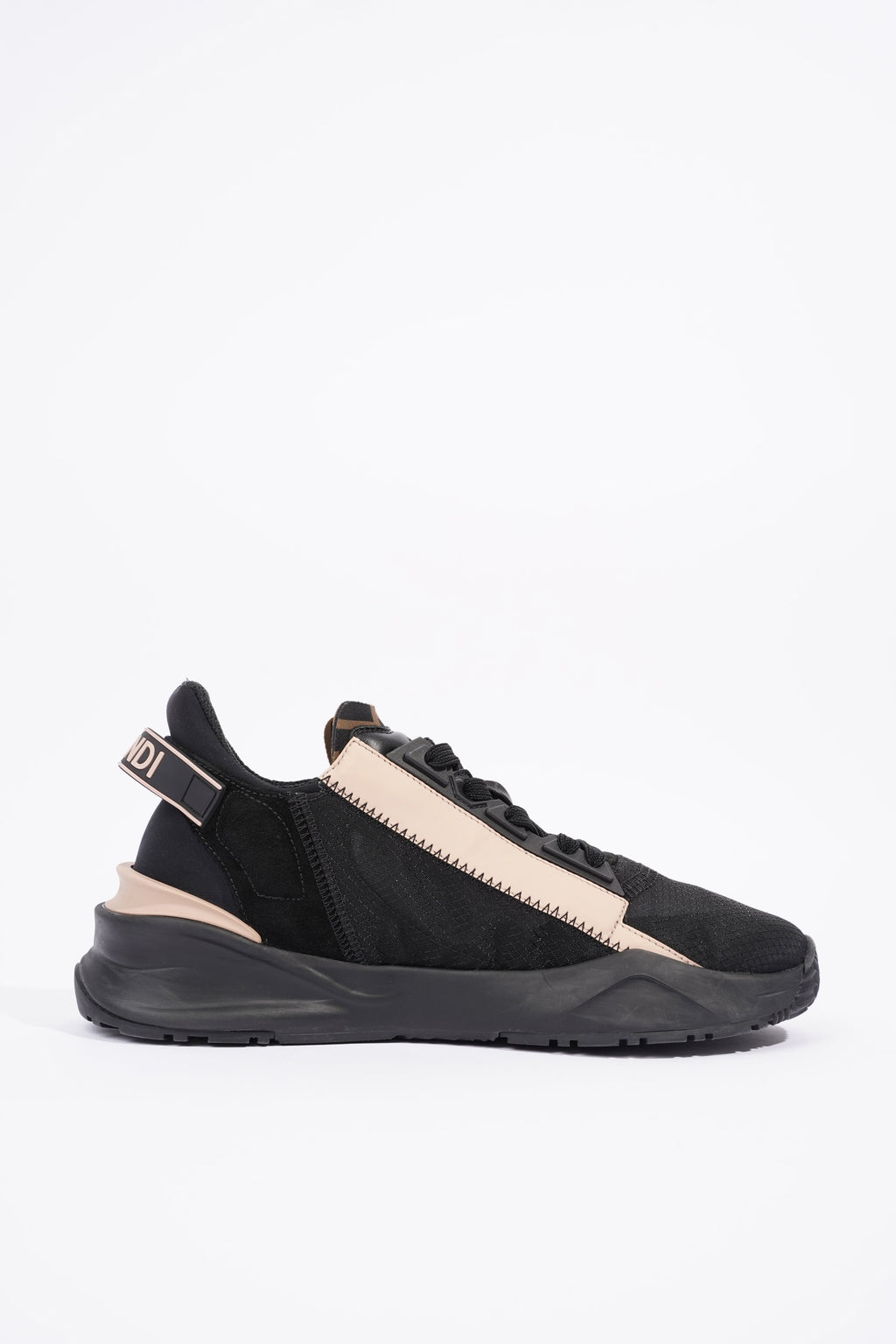Fendi Womens Flow Sneaker Black / Nude EU 37 / UK 4