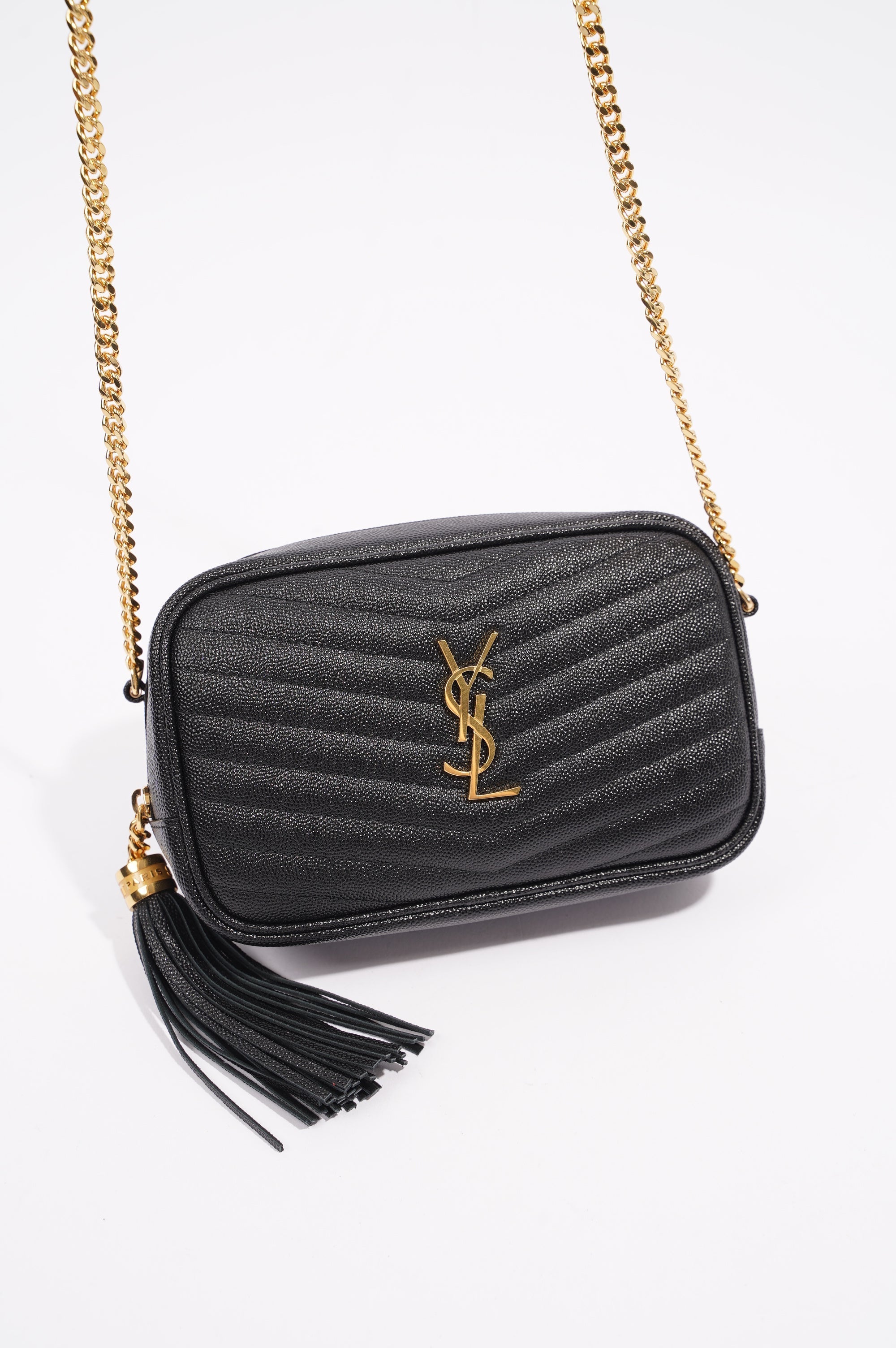 Saint Laurent Womens Lou Mini Bag Black / Gold