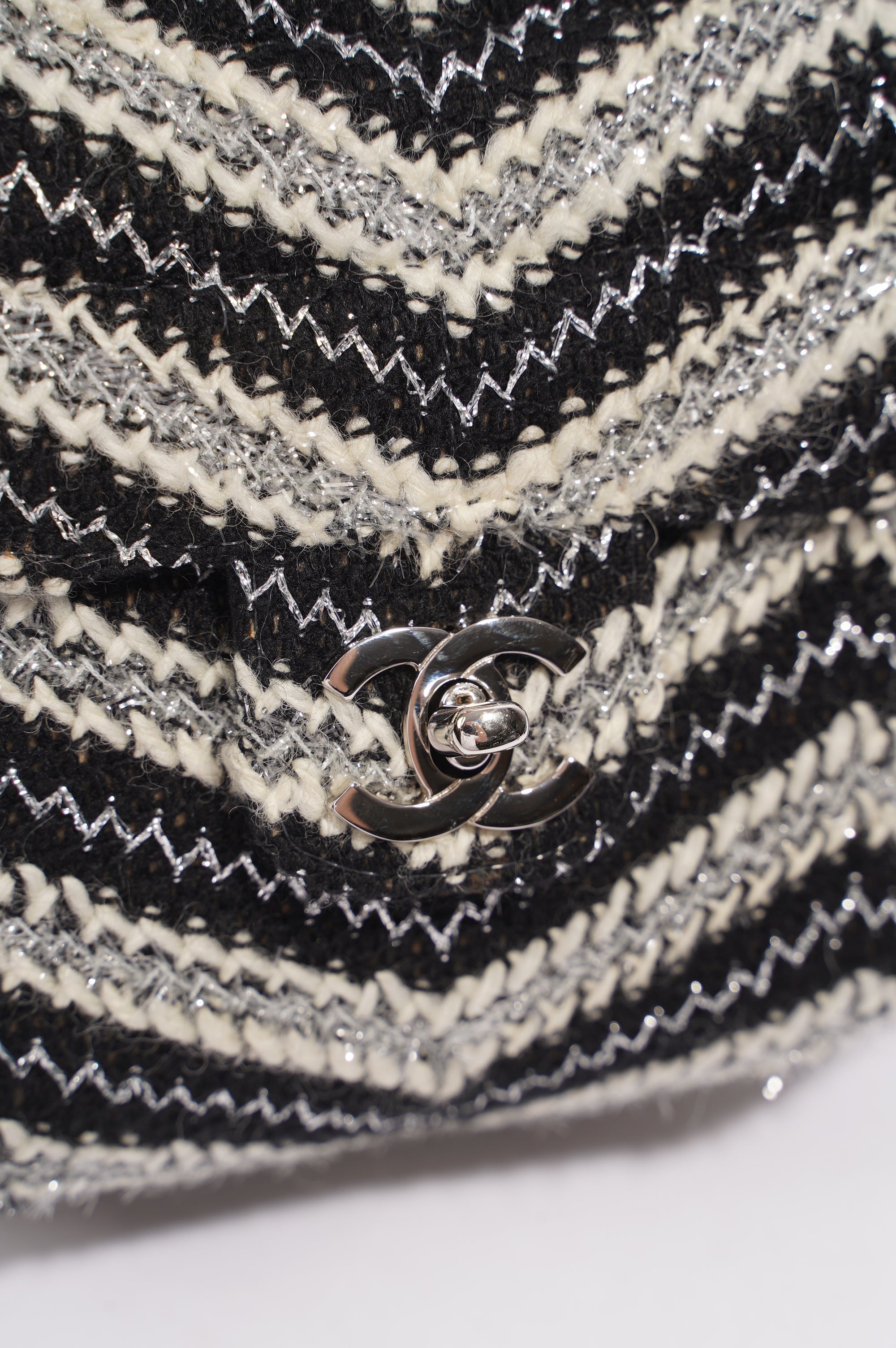 Chanel Womens Chevron Tweed Multi