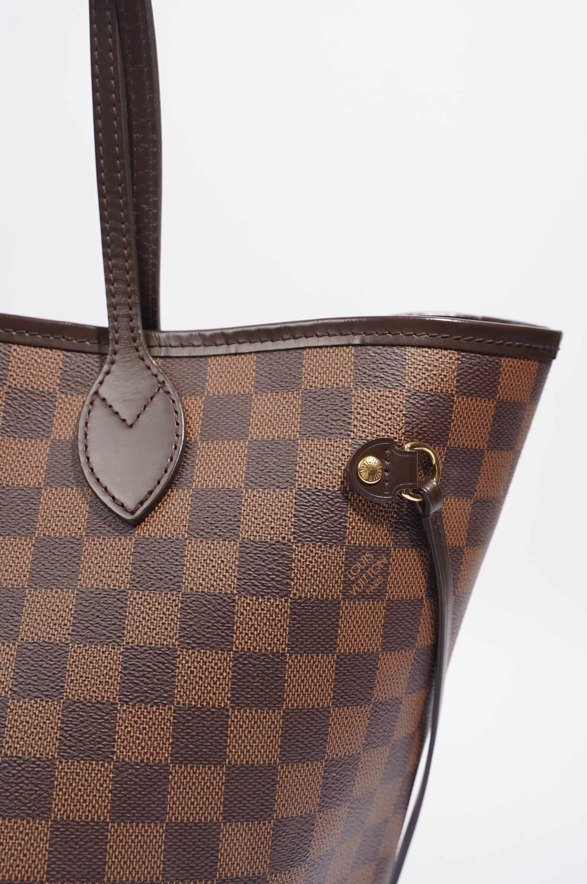 Louis Vuitton Womens Neverfull Bag Damier Ebene Canvas MM