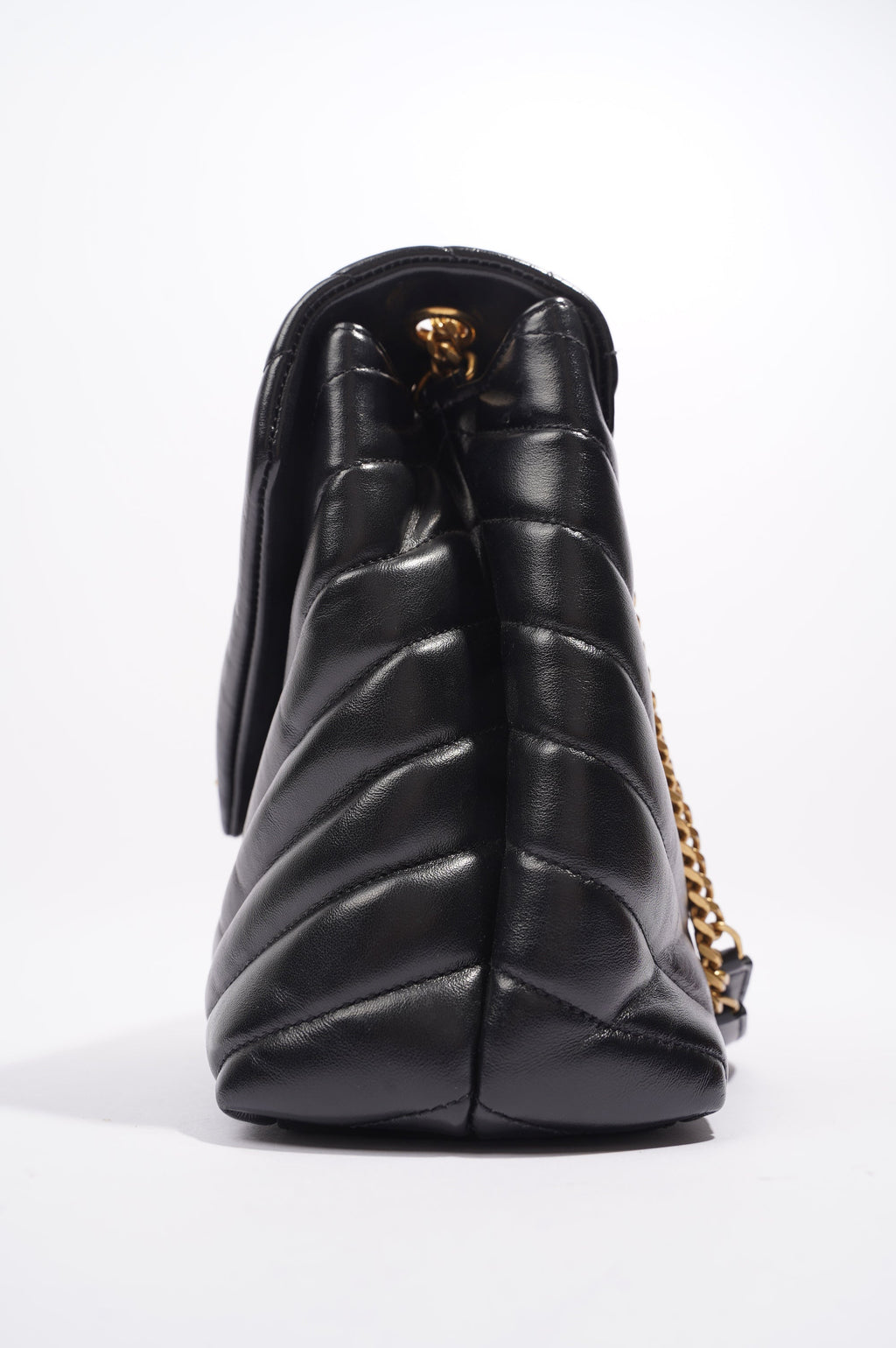 Saint Laurent Womens Lou Lou Black / Gold Medium