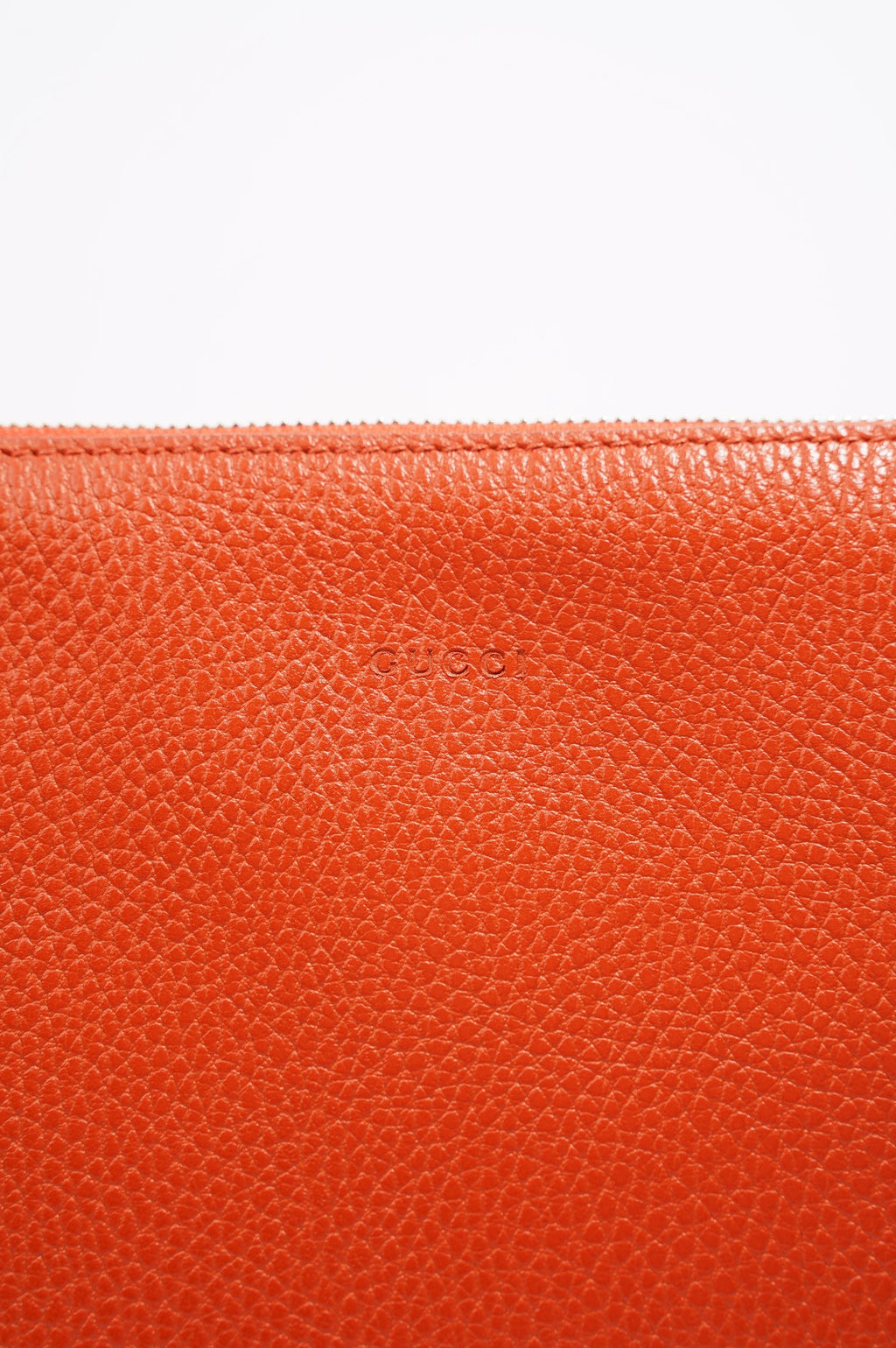 Gucci Clutch Bag Bamboo Burnt Orange Leather