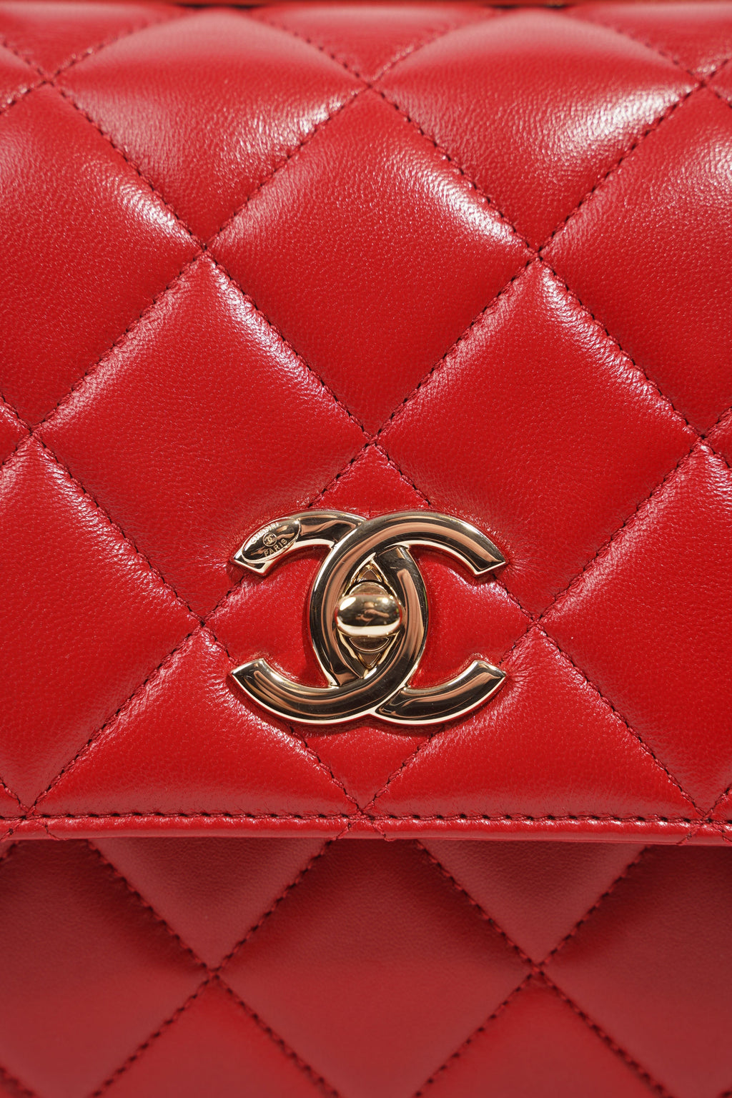 Chanel Womens Trendy Flap Bag Red Large