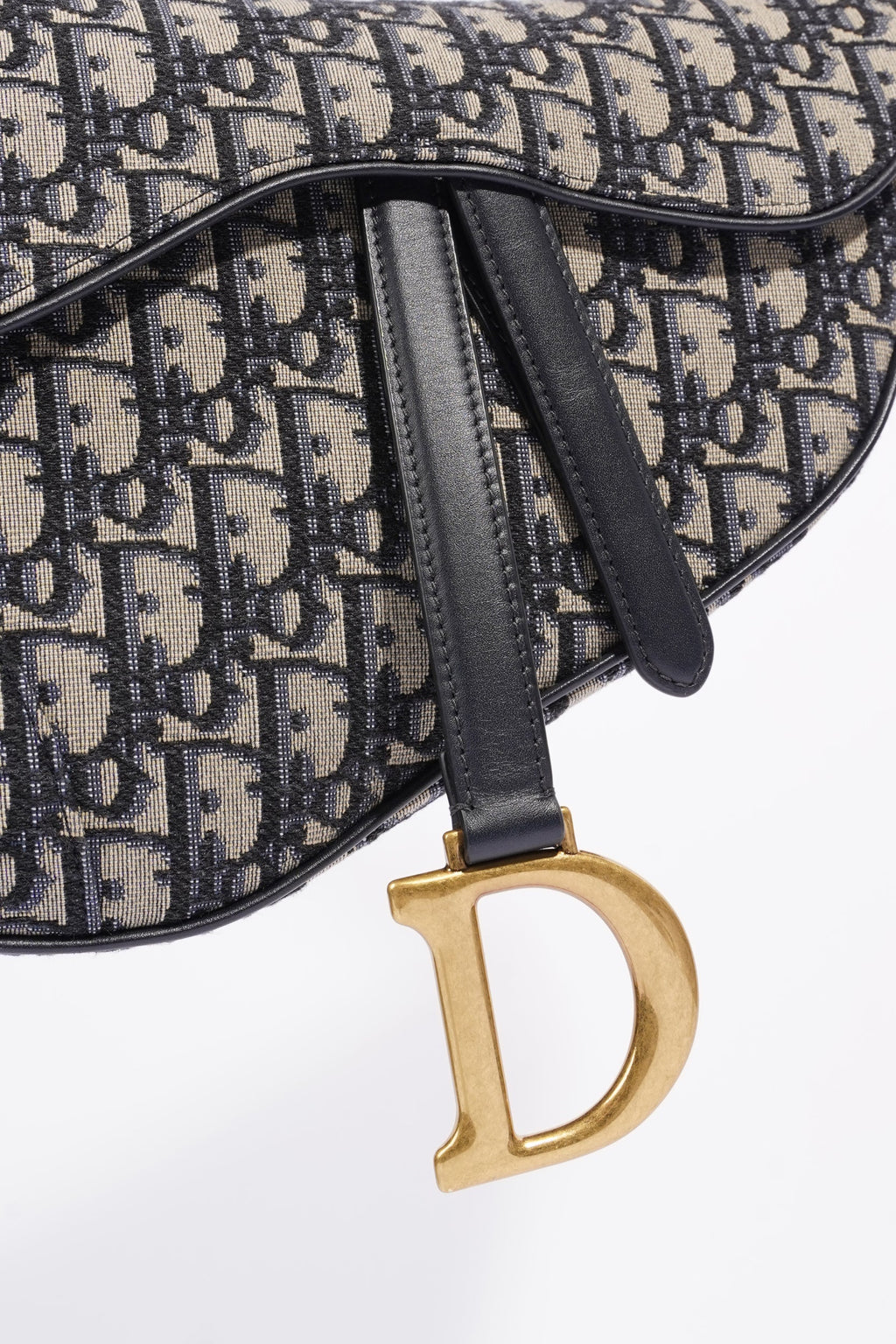 Christian Dior Womens Saddle Bag Oblique Canvas Medium
