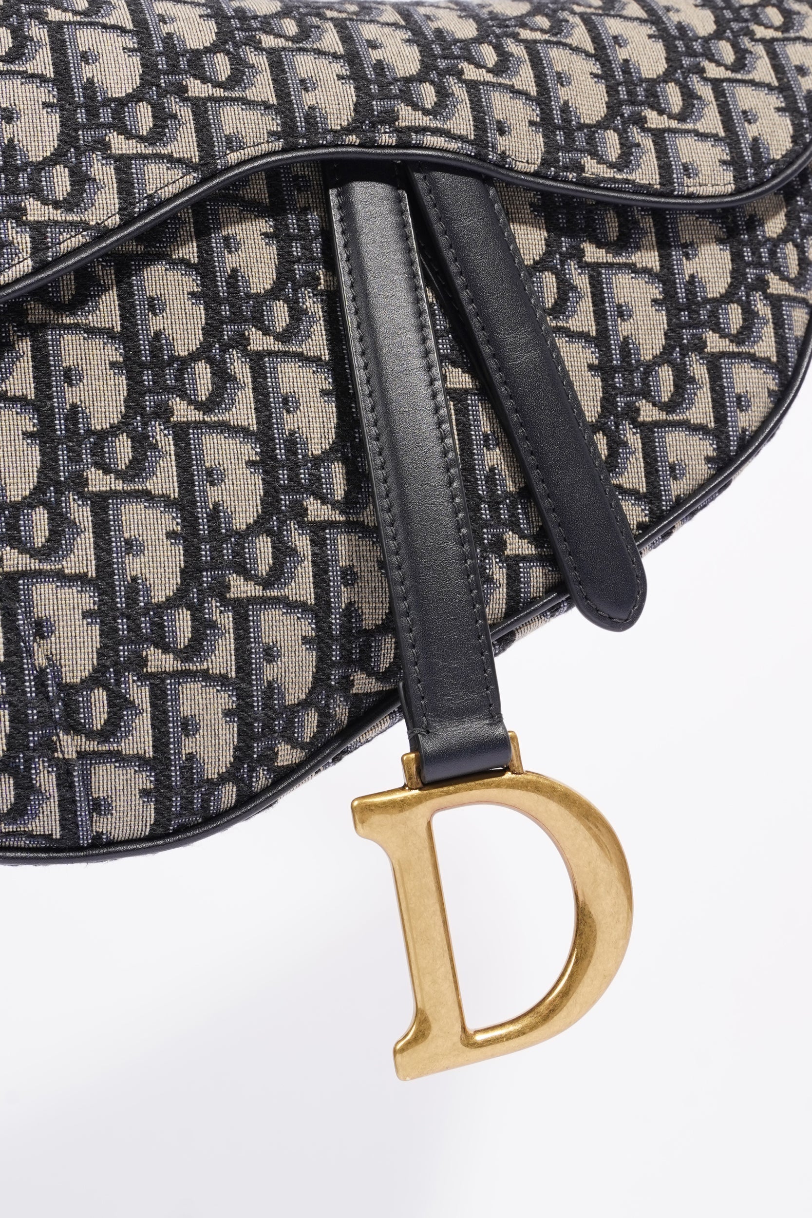 Christian Dior Womens Saddle Bag Oblique Canvas Medium