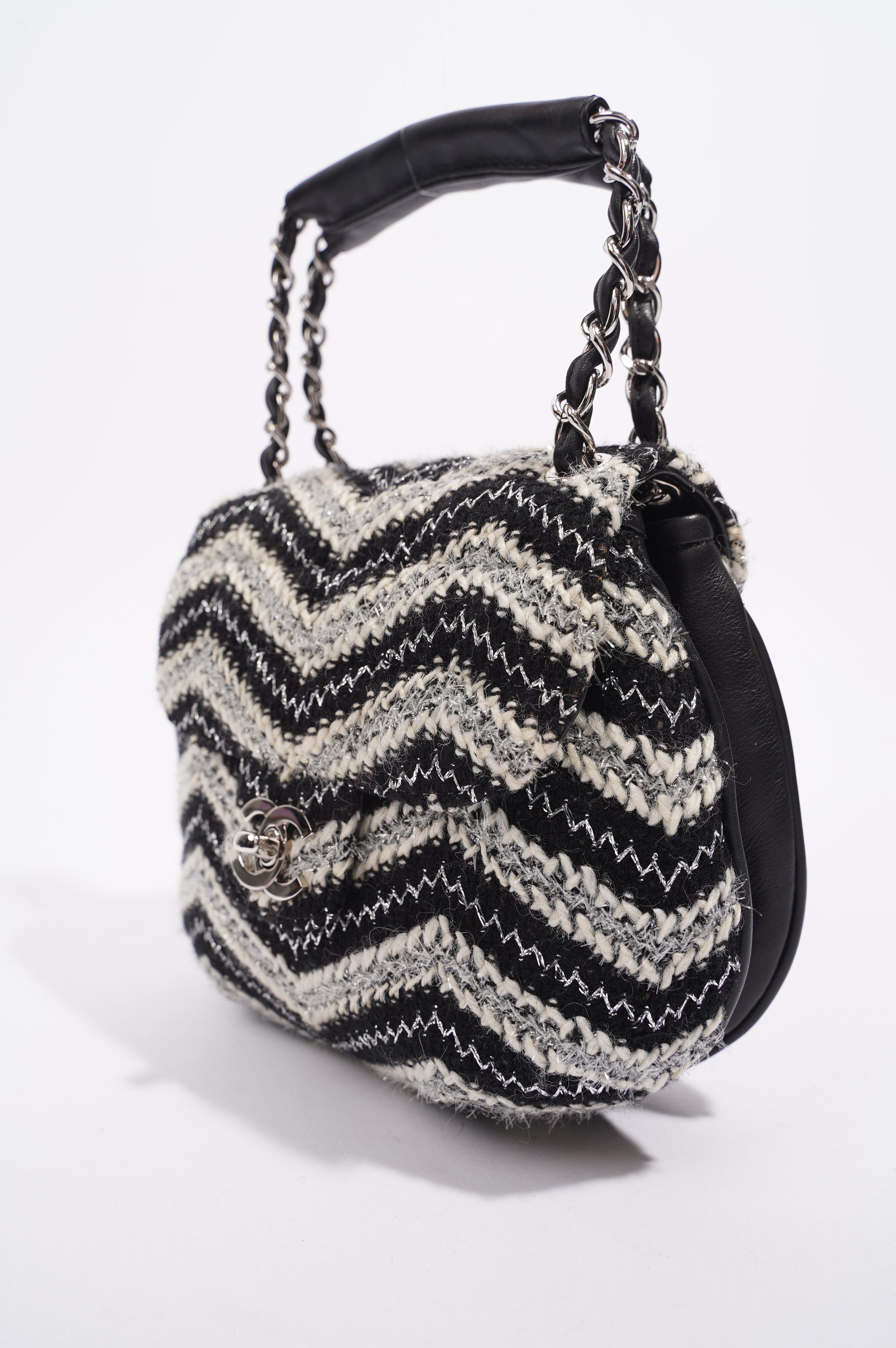 Chanel Womens Chevron Tweed Multi