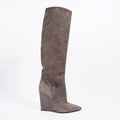 Saint Laurent Womens Knee High Boot Brown Suede EU 38 / UK 5