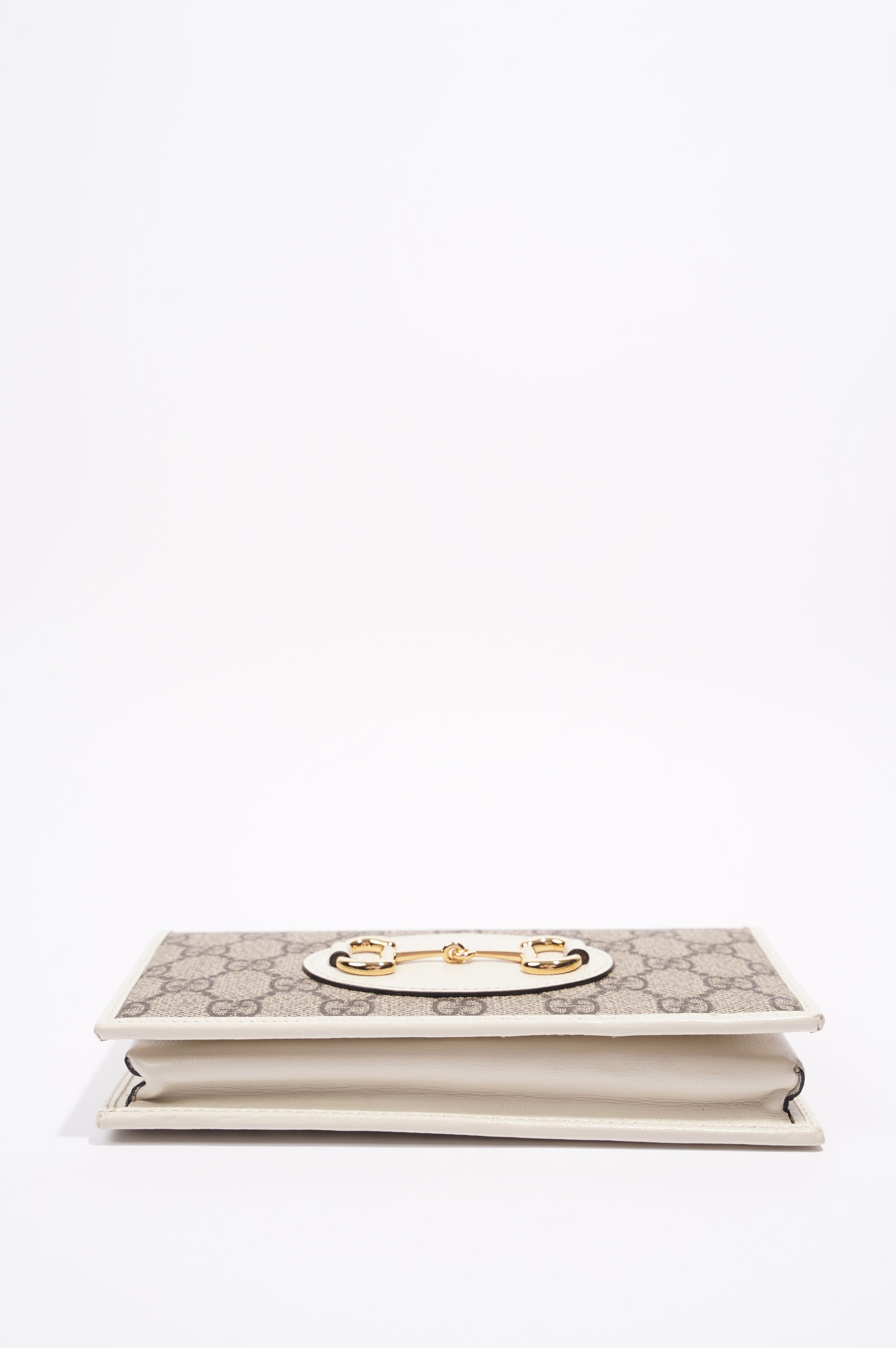 Gucci Womens Horsebit 1955 Wallet With Chain Supreme / White