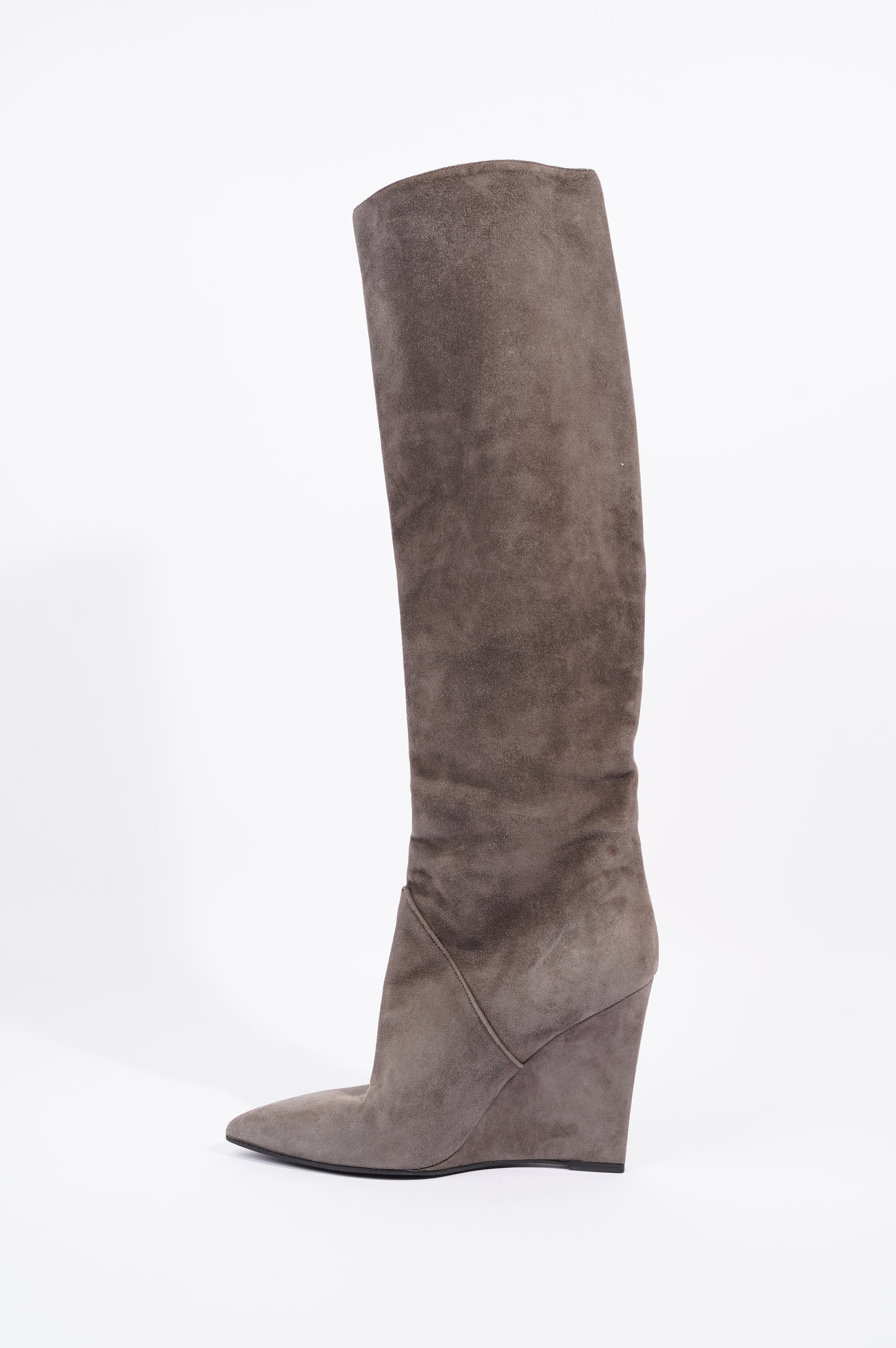 Saint Laurent Womens Knee High Boot Brown Suede EU 38 / UK 5