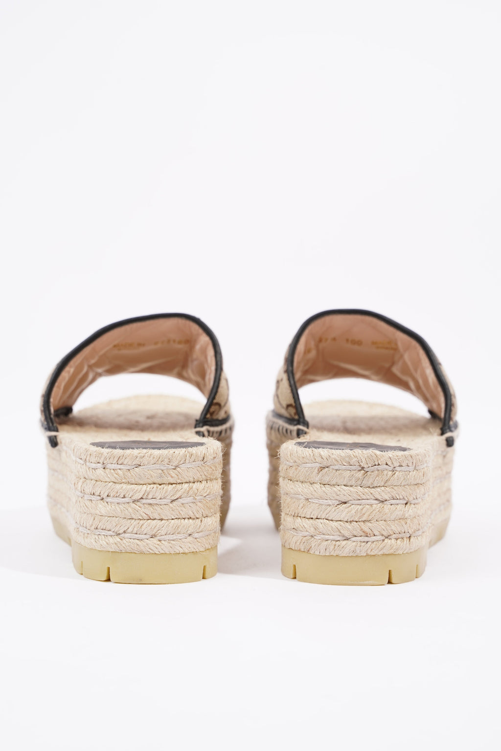 Gucci Womens Espadrille Wedge Sandal Beige EU 37.5 / UK 4.5