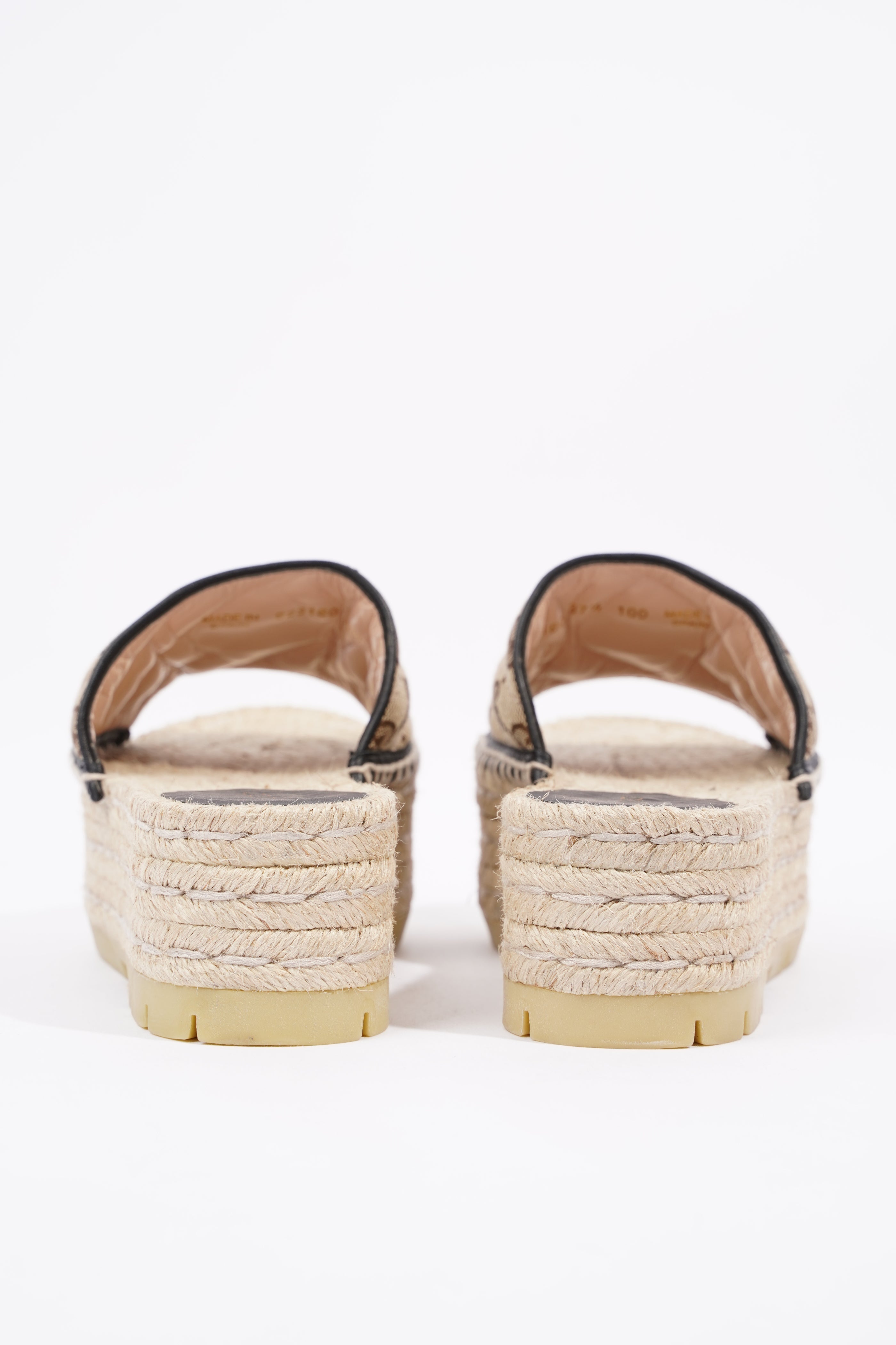 Gucci Womens Espadrille Wedge Sandal Beige EU 37.5 / UK 4.5