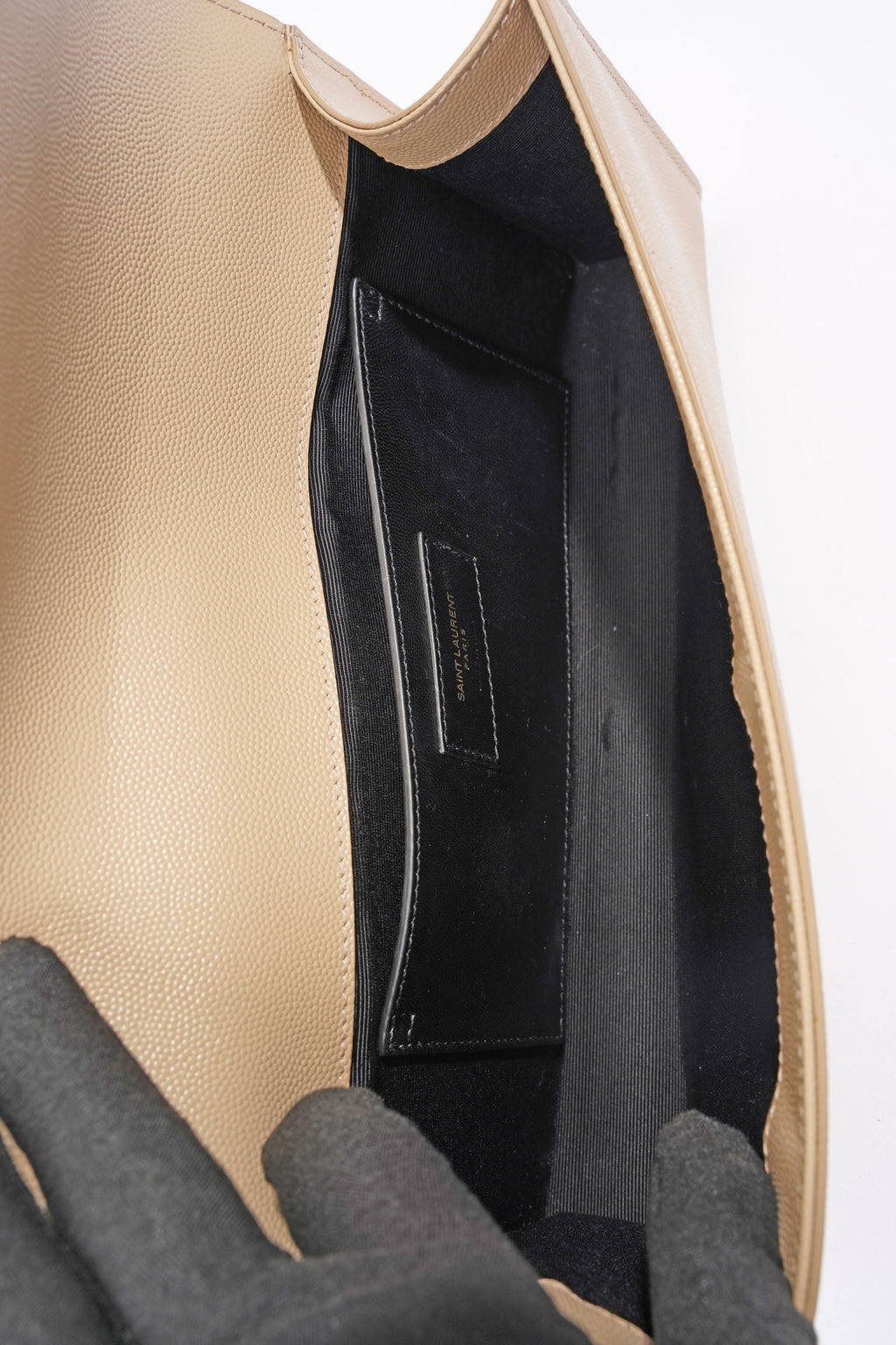 Saint Laurent Kate Clutch Cream Leather