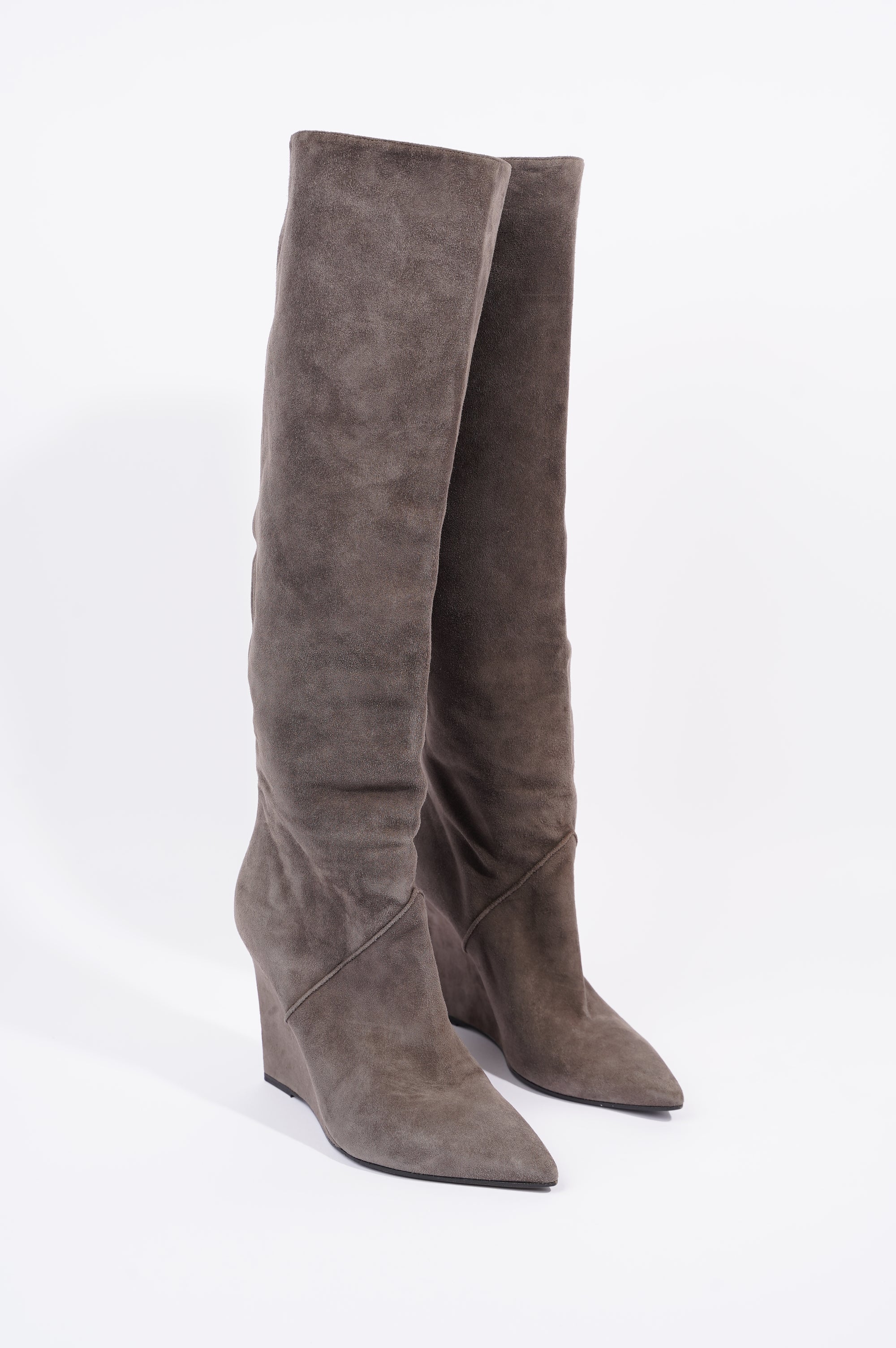 Saint Laurent Womens Knee High Boot Brown Suede EU 38 / UK 5