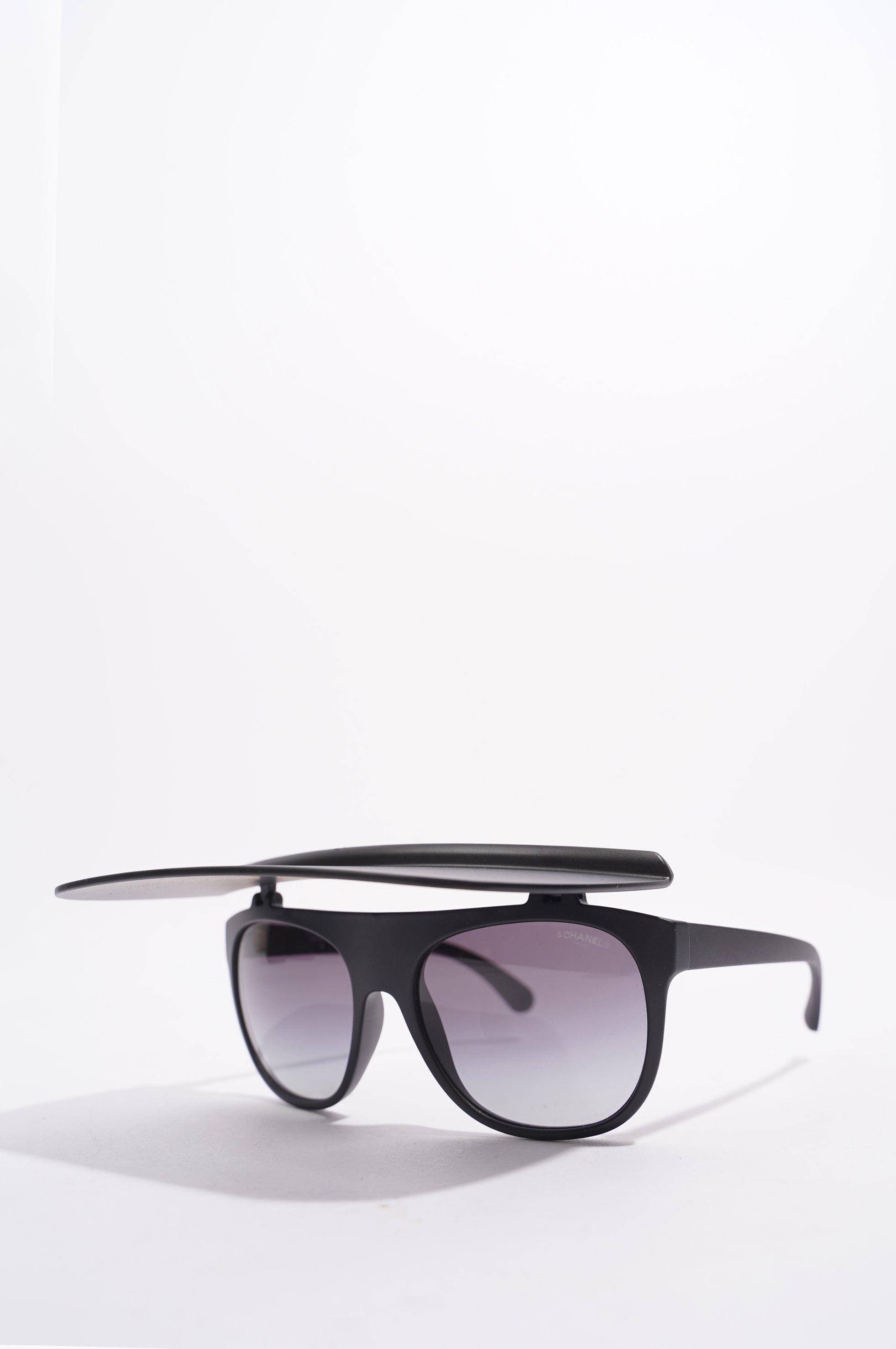 Chanel Womens Visor Sunglasses Black Acetate