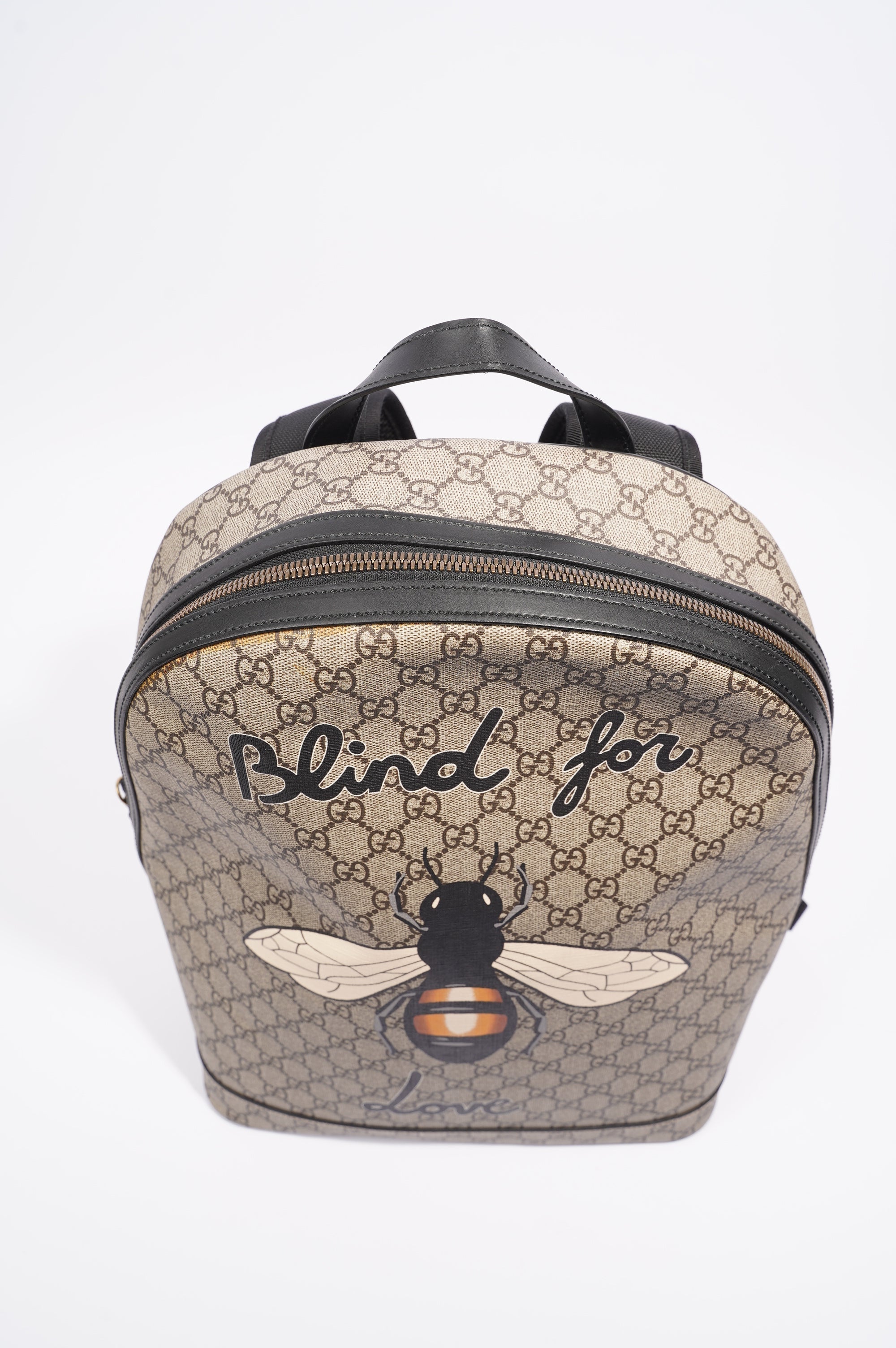 Gucci Womens Bee Backpack Brown Canvas