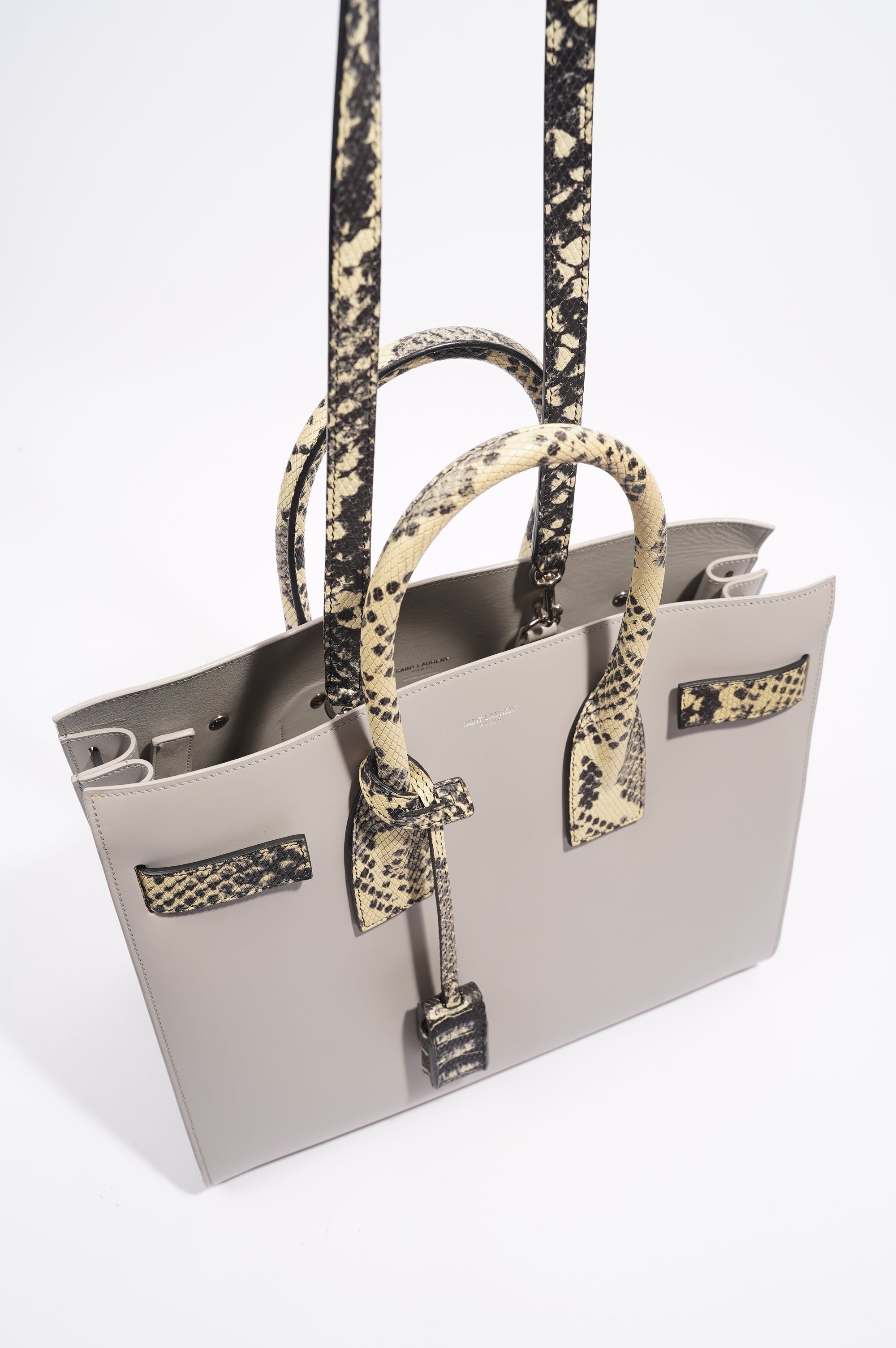 Saint Laurent Sac du Jour Grey / Animal Print Leather Small