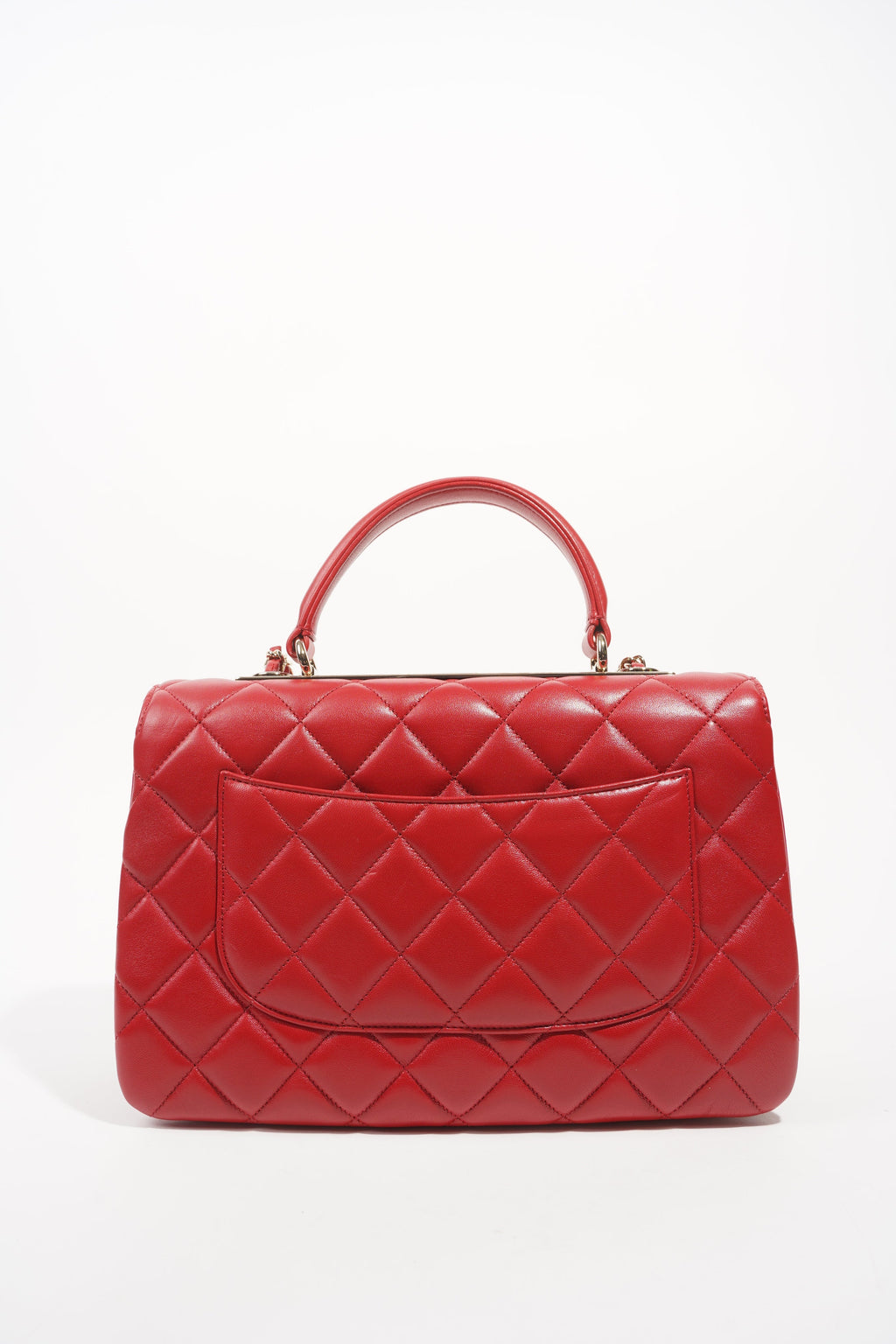Chanel Womens Trendy Flap Bag Red Large