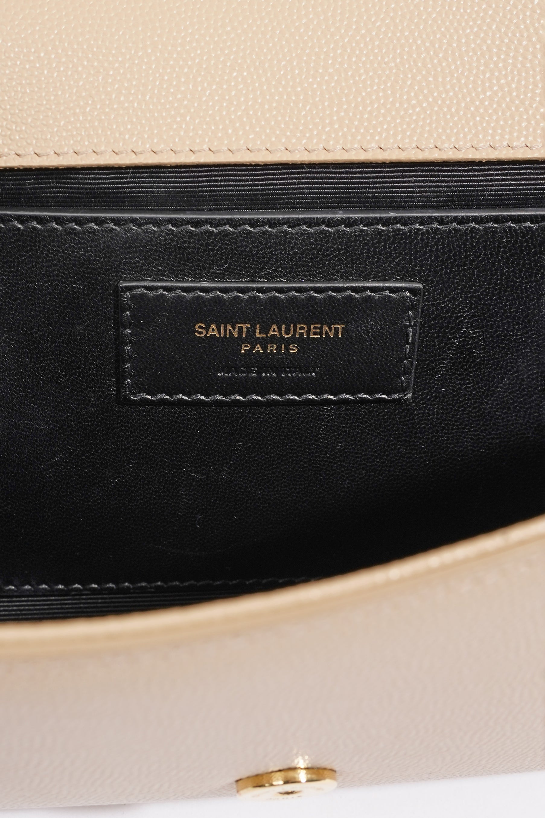 Saint Laurent Kate Clutch Cream Leather