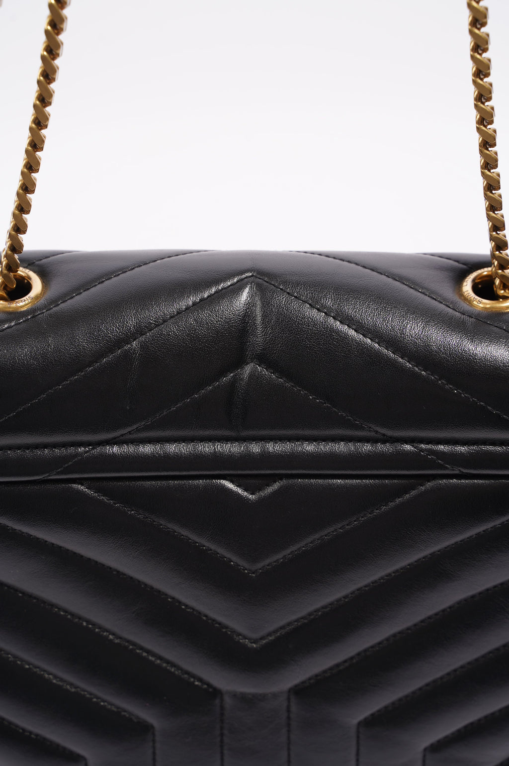 Saint Laurent Womens Lou Lou Black / Gold Medium