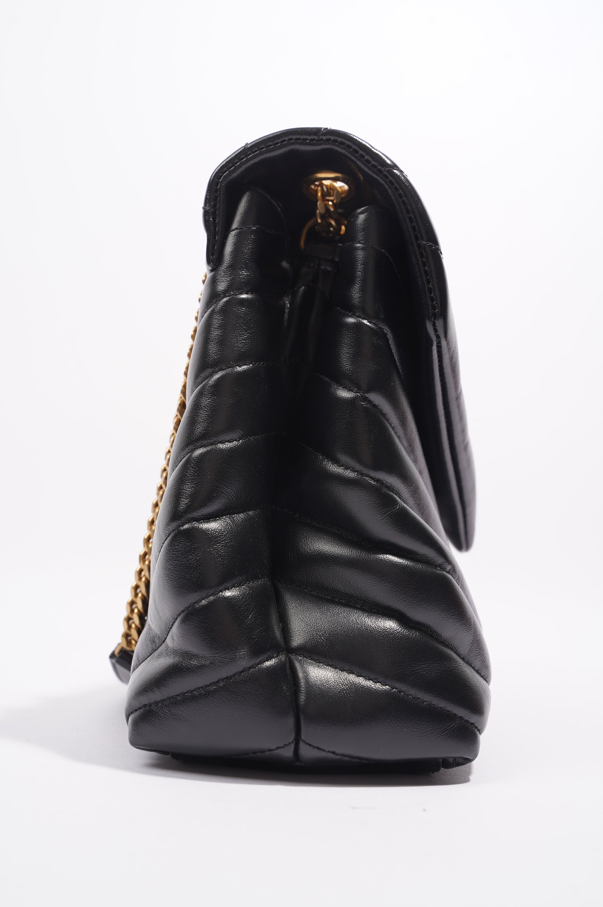 Saint Laurent Womens Lou Lou Black / Gold Medium