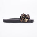 Fendi Womens Satin Slide Black / Dark Gold EU 40 / UK 7