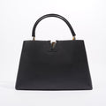 Louis Vuitton Womens Capucines Black Taurillon Leather MM