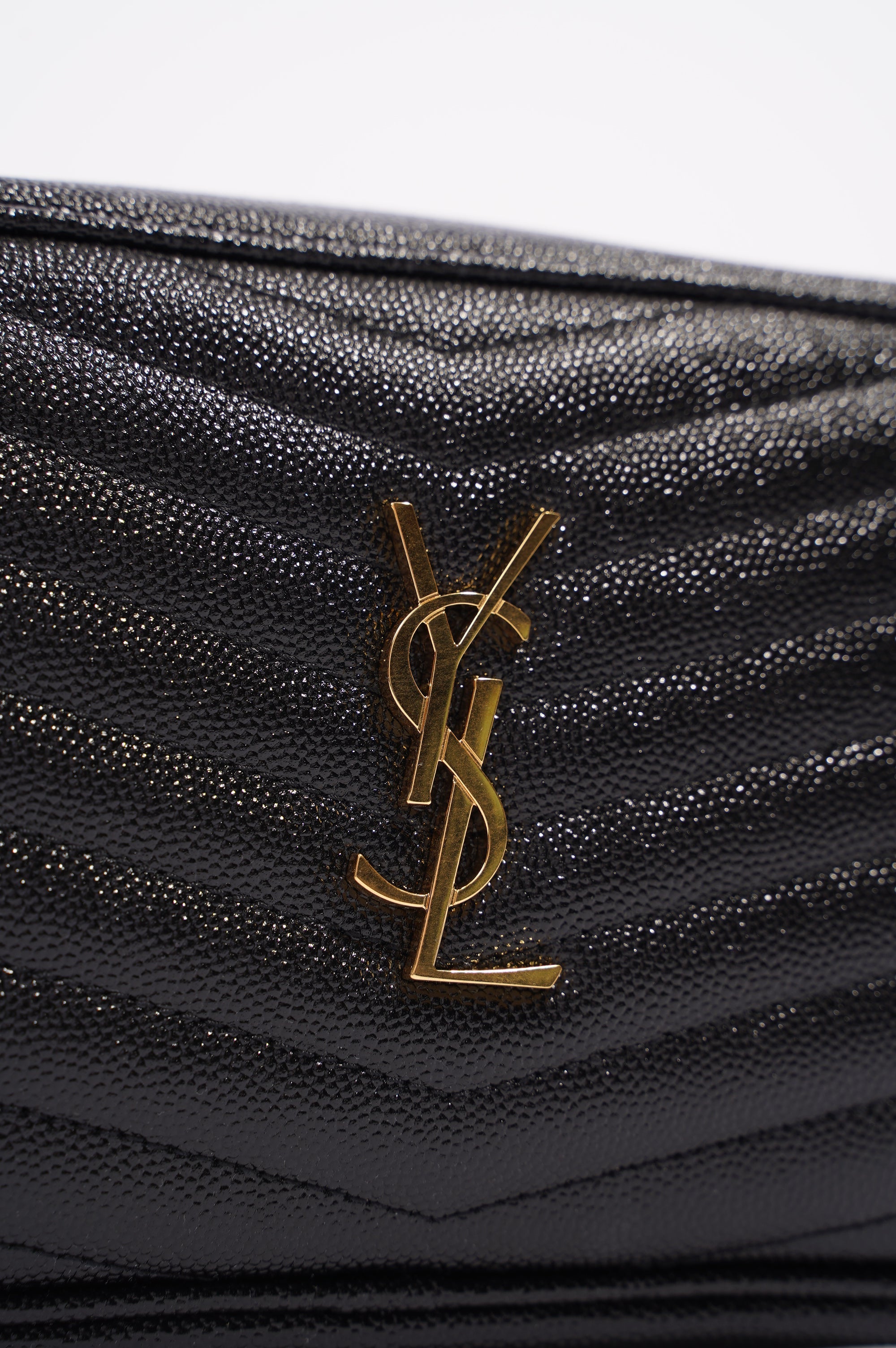 Saint Laurent Womens Lou Mini Bag Black / Gold