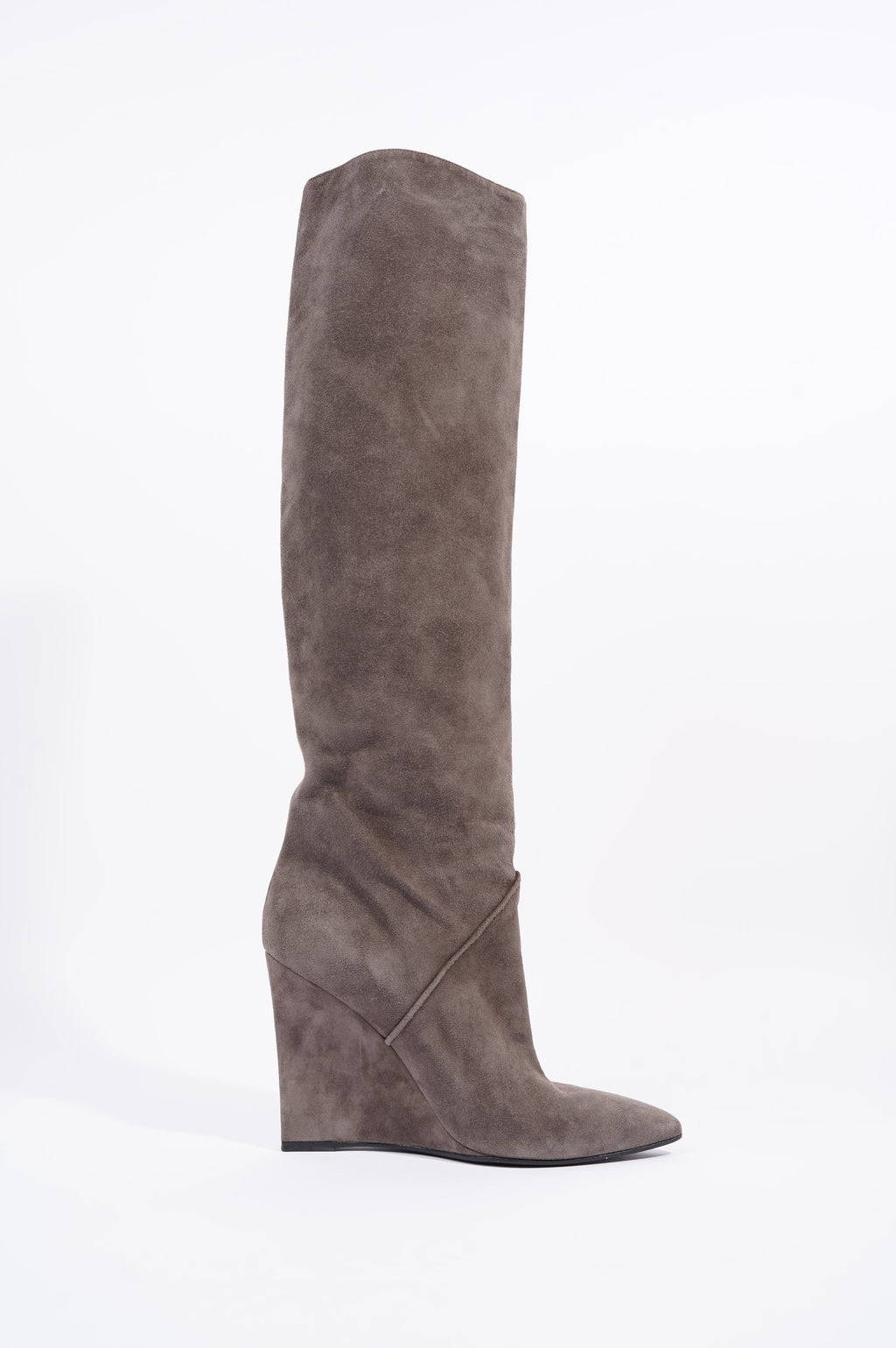 Saint Laurent Womens Knee High Boot Brown Suede EU 38 / UK 5