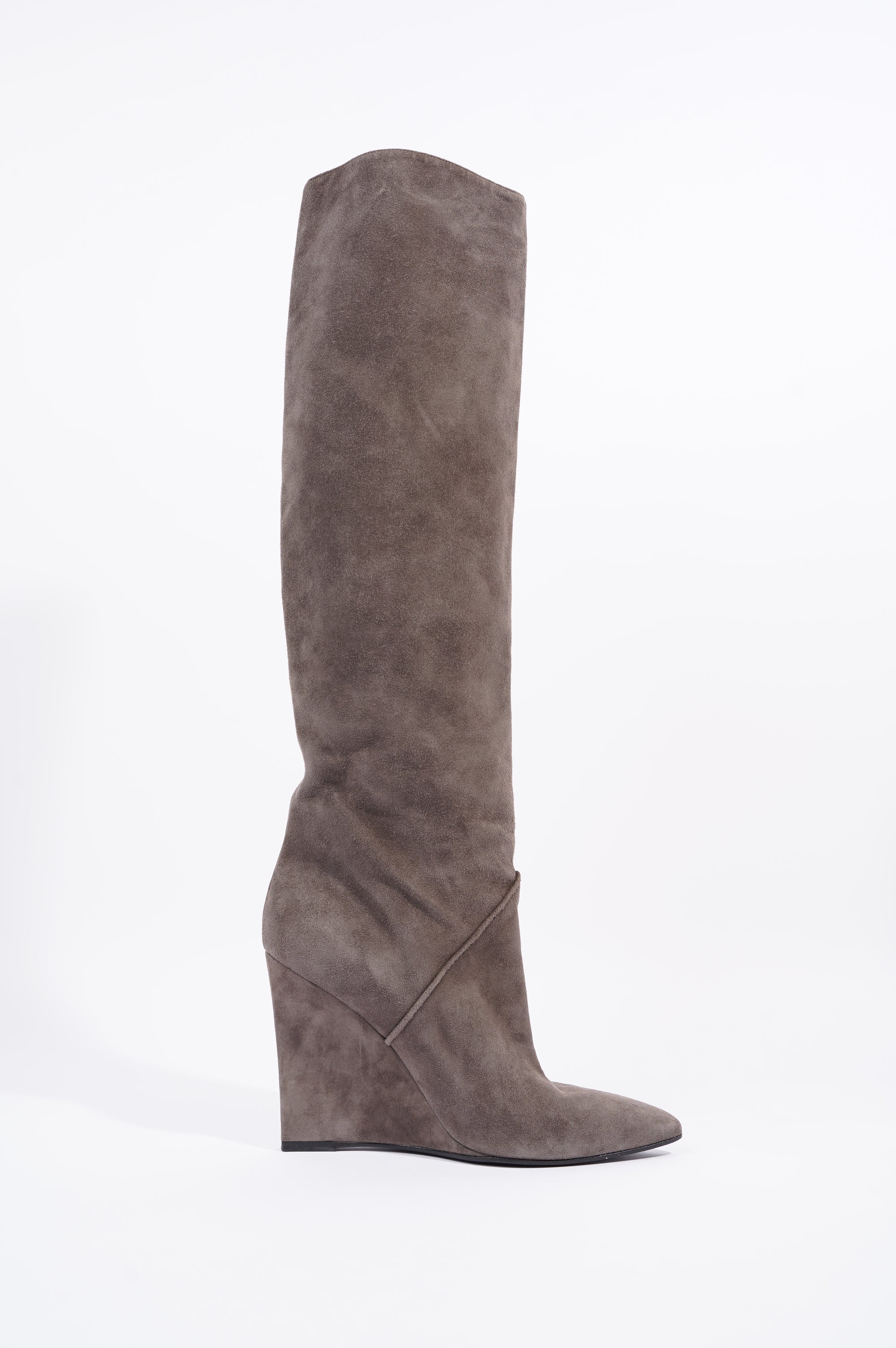 Saint Laurent Womens Knee High Boot Brown Suede EU 38 / UK 5