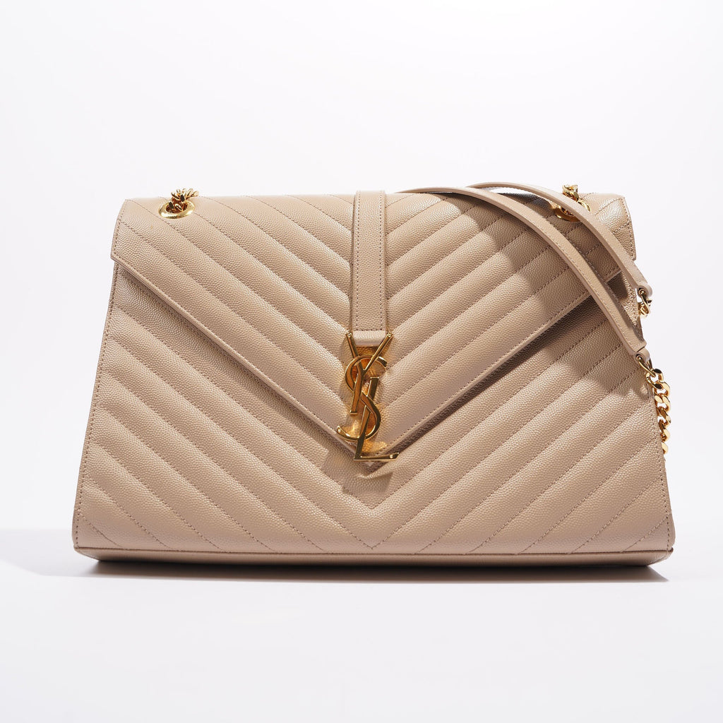 Saint Laurent Envelope Bag Nude Leather Medium