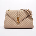 Saint Laurent Envelope Bag Nude Leather Medium