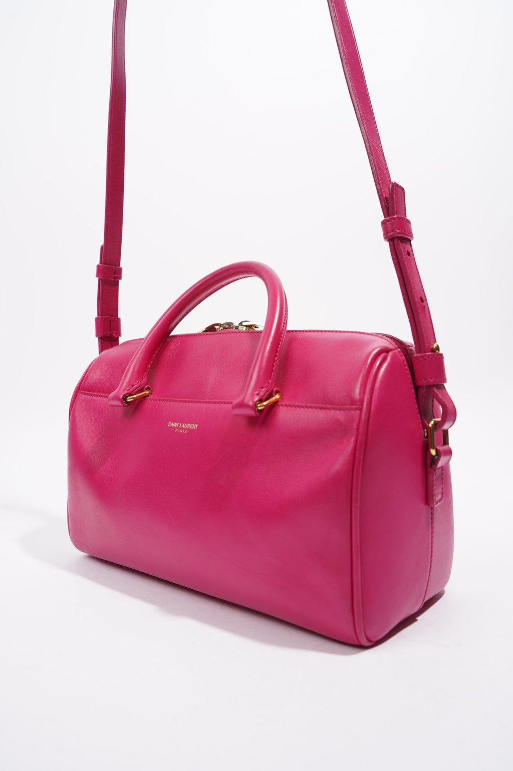 Saint Laurent Womens Duffle Bag Pink Leather Baby