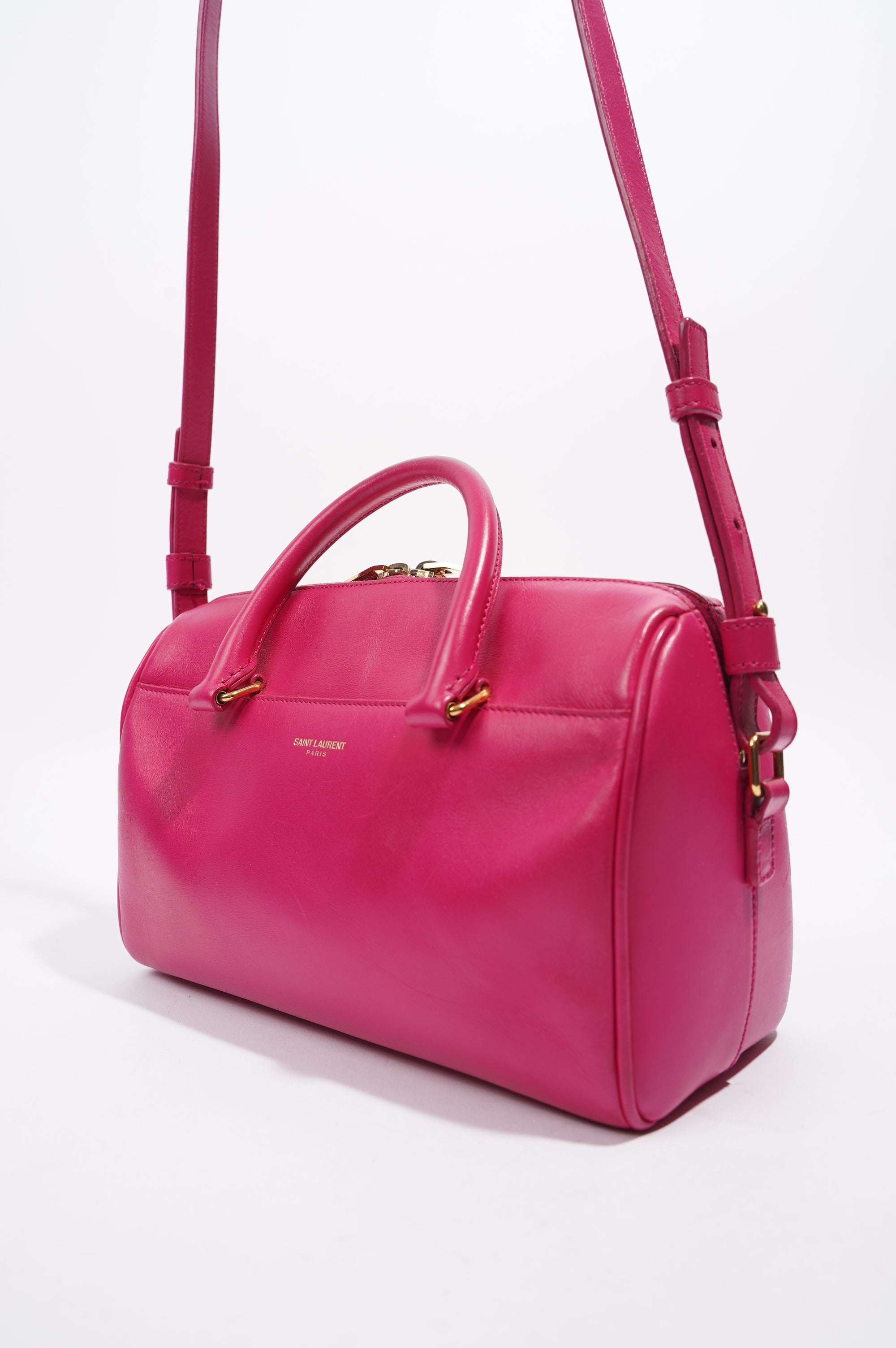 Saint Laurent Womens Duffle Bag Pink Leather Baby