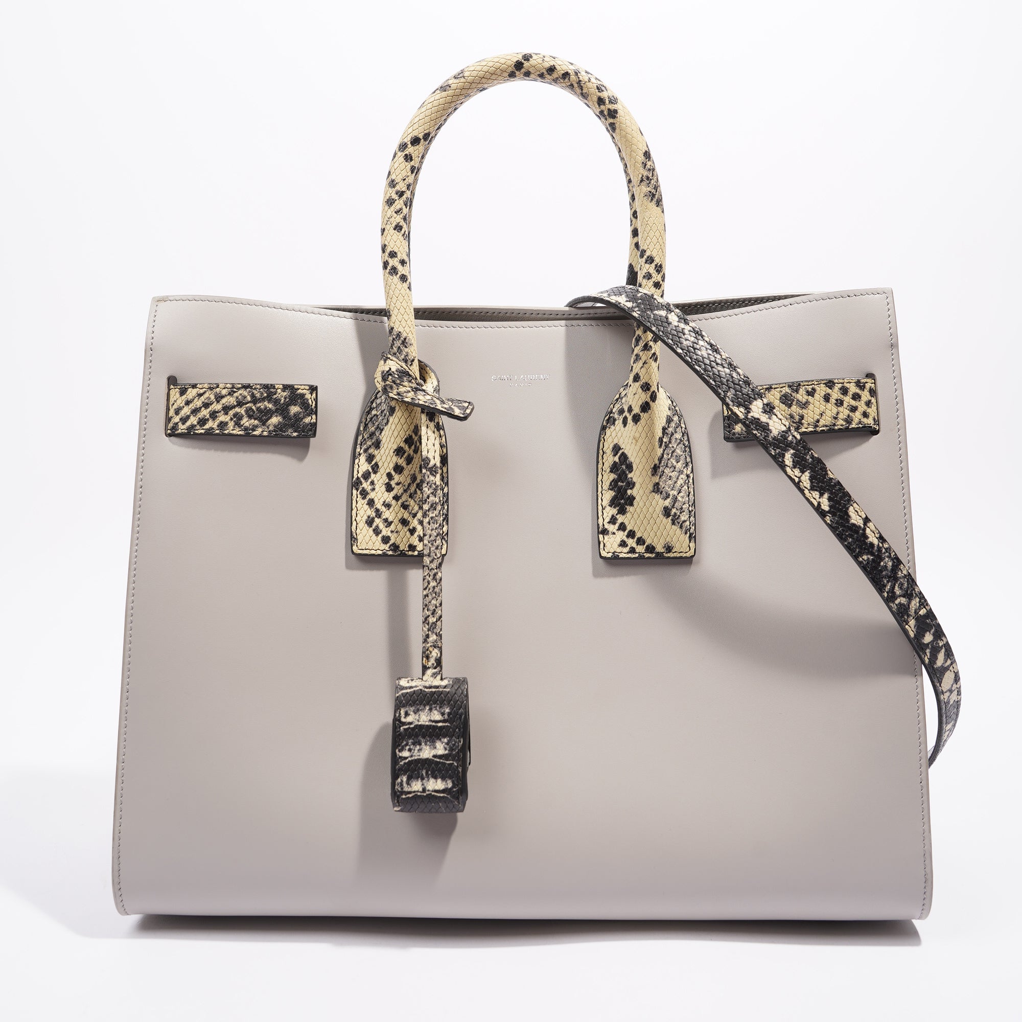 Saint Laurent Sac du Jour Grey / Animal Print Leather Small