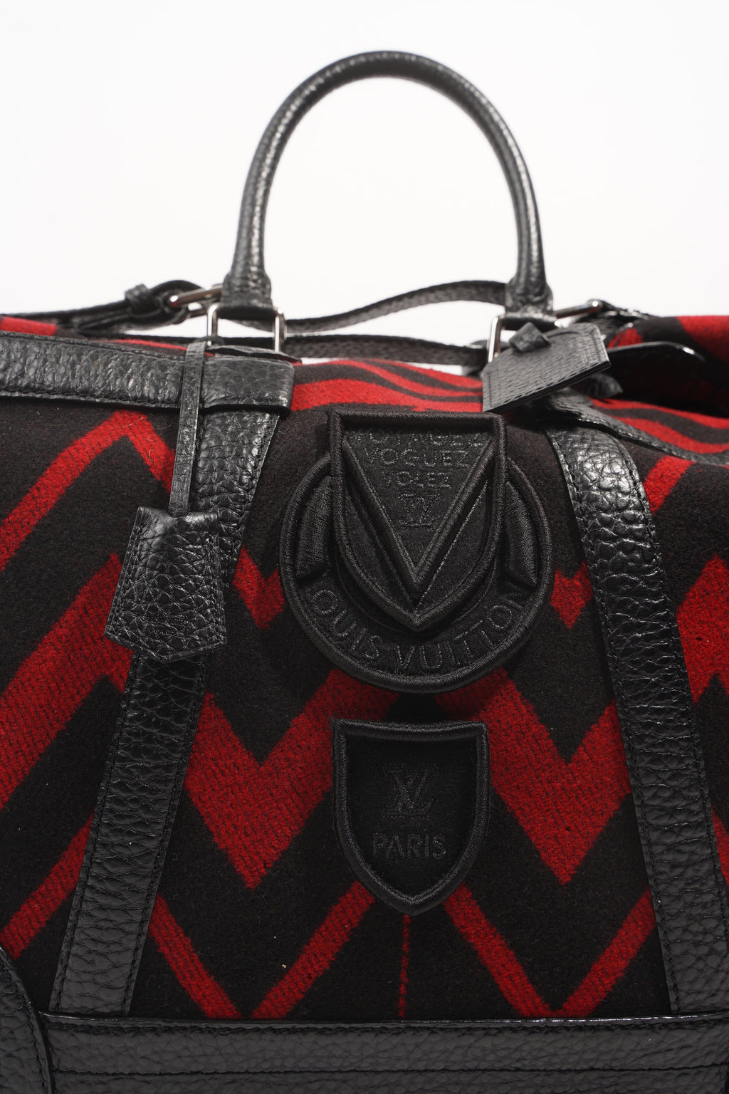 Louis Vuitton Womens Grimaud Vail Blanket Weekend Bag Black Red