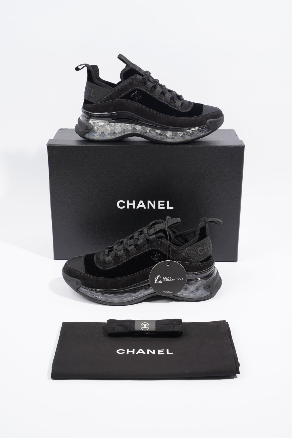 Chanel Womens CC Logo Black / Clear EU 36 / UK 3