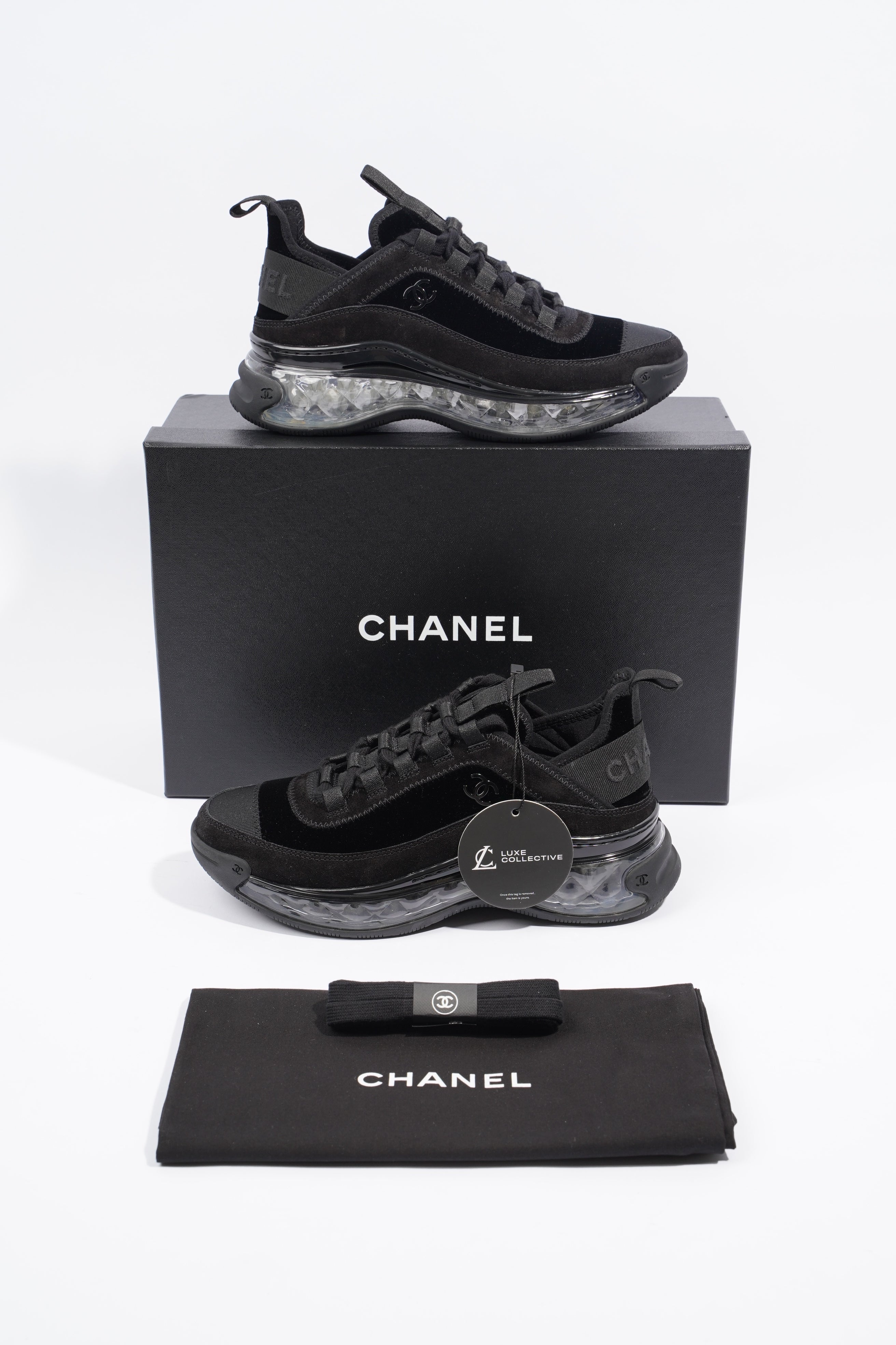 Chanel Womens CC Logo Black / Clear EU 36 / UK 3