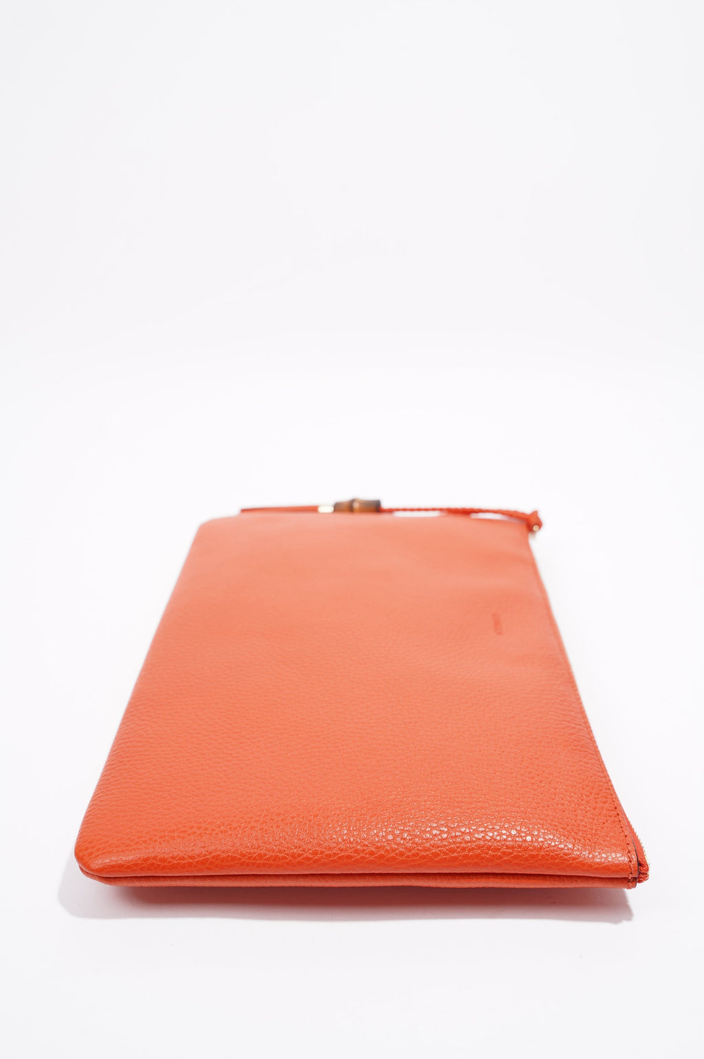 Gucci Clutch Bag Bamboo Burnt Orange Leather
