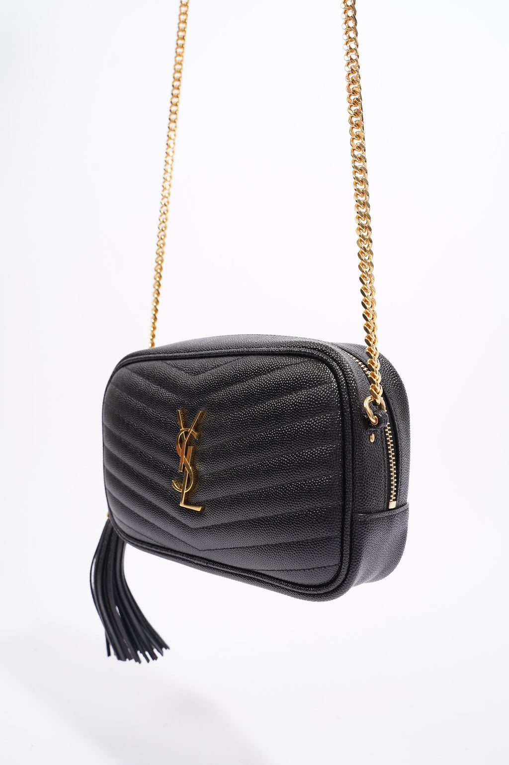 Saint Laurent Womens Lou Mini Bag Black / Gold
