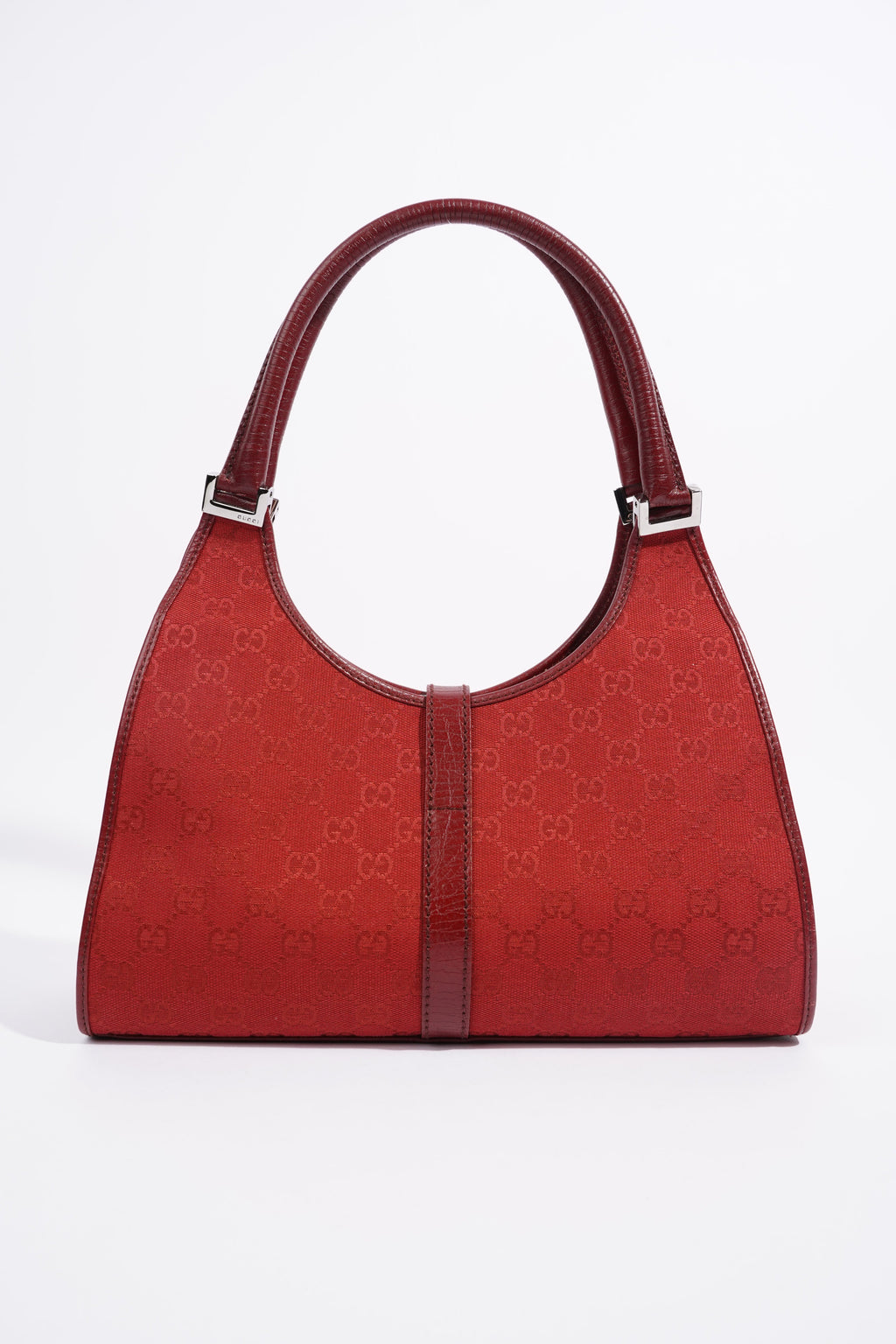 Gucci Womens Vintage Jackie O Red Monogram Canvas