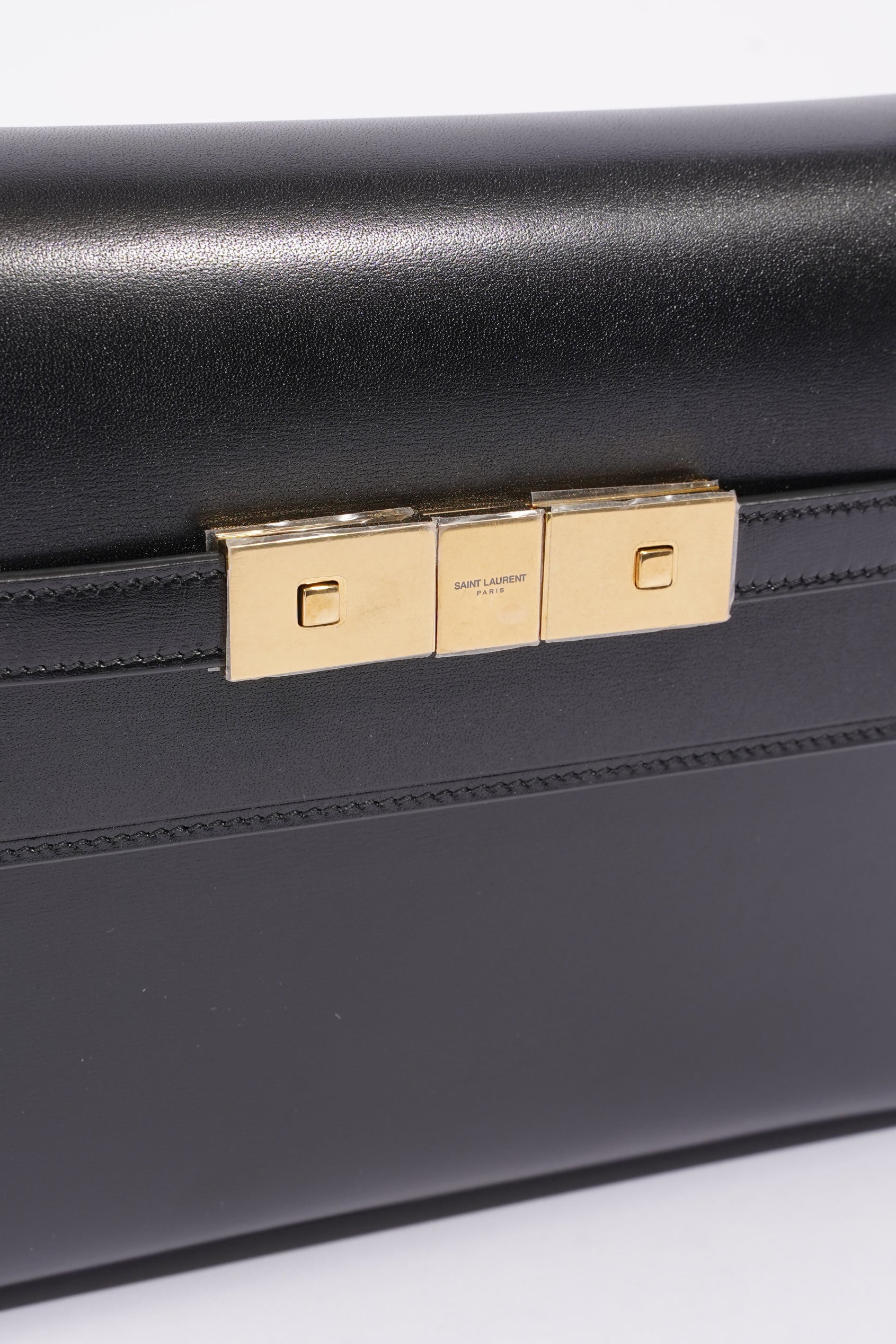 Saint Laurent Manhattan Shoulder Bag Black Leather Small